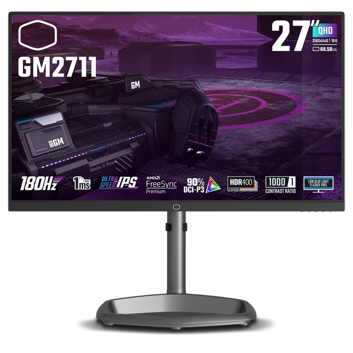 Cooler Master GM2711 27" 2560x1440 IPS 180Hz 1ms Freesync Widescreen Gaming Monitor