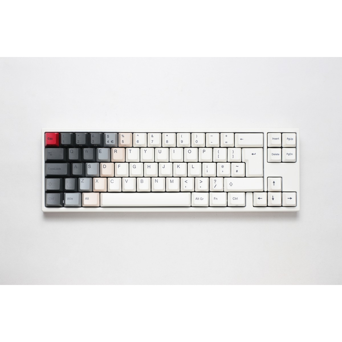 Ducky - Ducky x Varmilo MIYA 69 Pro Holy Flame Mechanical Gaming Keyboard Cherry MX Brown Backlit White - White/Grey/Red