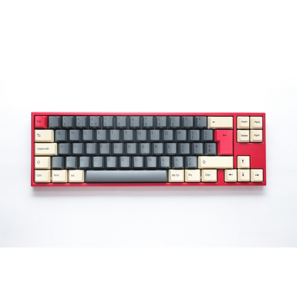 Ducky x Varmilo MIYA 69 Pro Knight Mechanical Gaming Keyboard Cherry MX Red White Backlit - Red/Grey/Cream