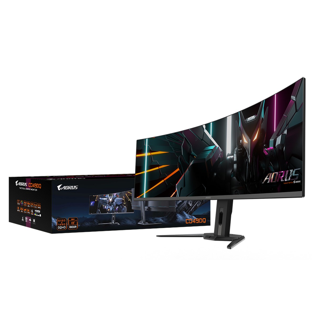 Gigabyte - Gigabyte 49" CO49DQ 5120x1440 OLED 144Hz 0.03ms HDMI 2.1 Ultrawide Curved Gaming Monitor
