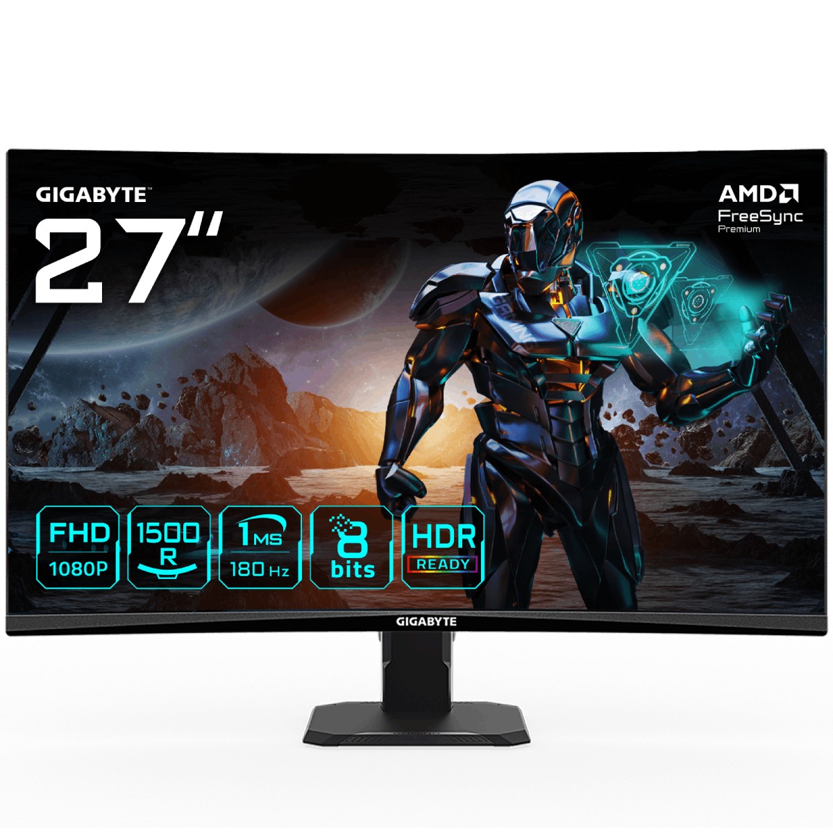 Gigabyte 27" GS27FC-EK 1920x1080 VA 180Hz 1ms FreeSync Curved Widescreen Gaming Monitor