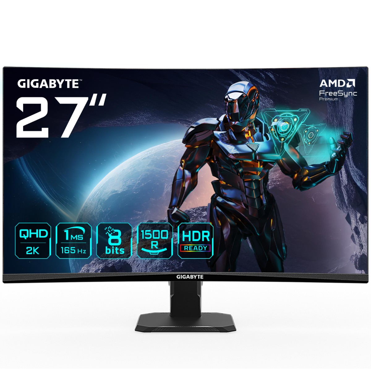 Gigabyte 27" GS27QC-EK 2560x1440 VA 165Hz 1ms FreeSync Premium Curved Widescreen Gaming Monitor