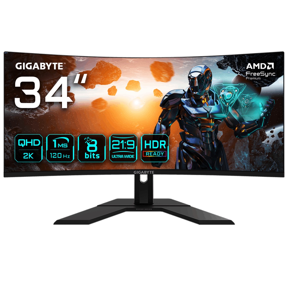 Gigabyte 34" GS34WQC-EK 3440x1440 VA 120Hz 1ms FreeSync Premium Curved Ultrawide Gaming Monitor