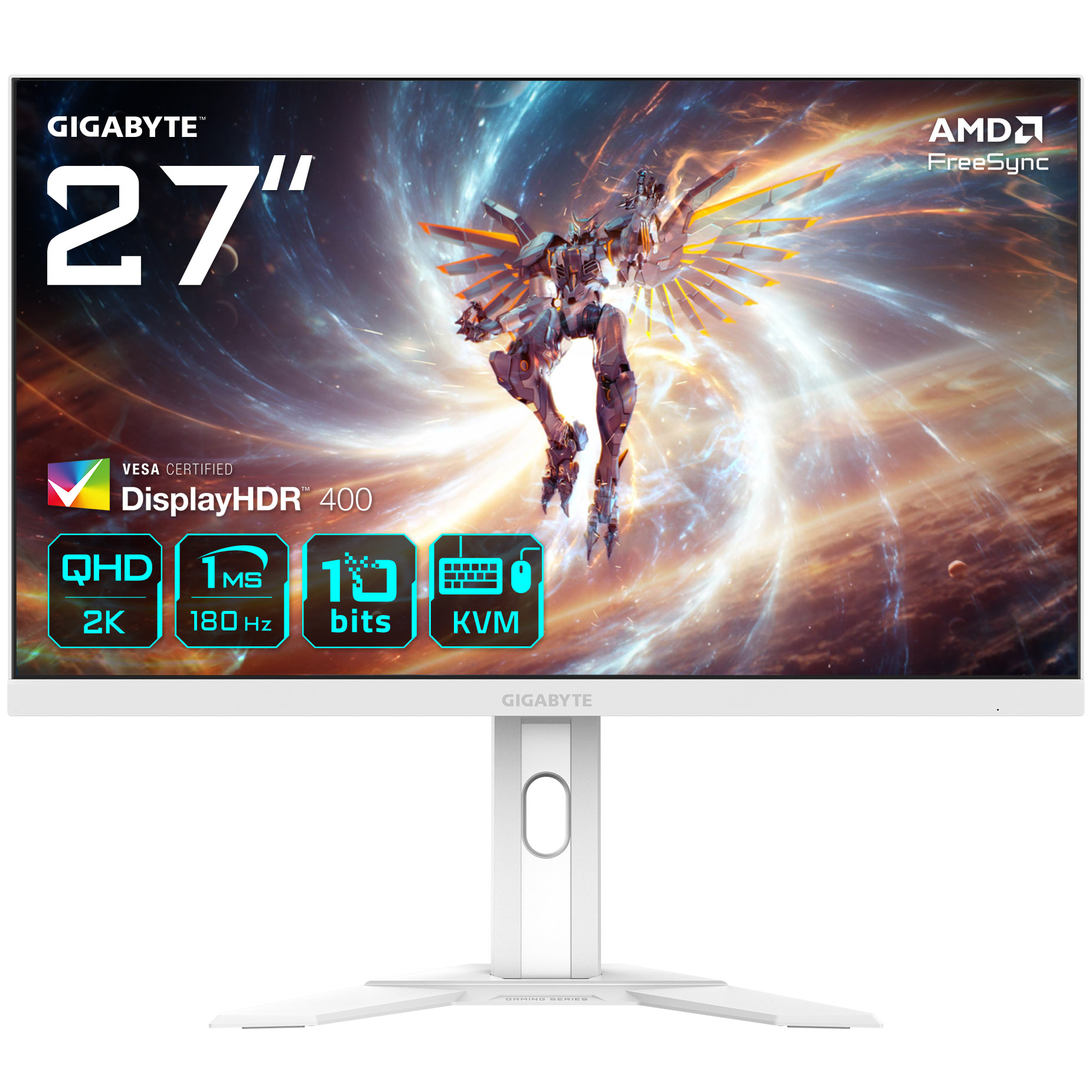 Gigabyte 27" M27QA ICE 2560x1440 SS IPS 180Hz 1ms FreeSync KVM Switch LED Backlit Gaming Monitor