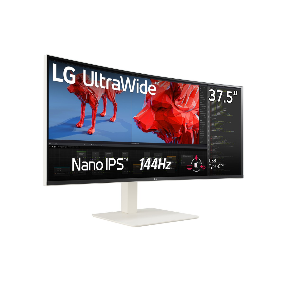 LG - LG 38" 38WR85QC-W 3840x1600 IPS 144Hz 1ms FreeSync Curved Ultrawide Gaming Monitor