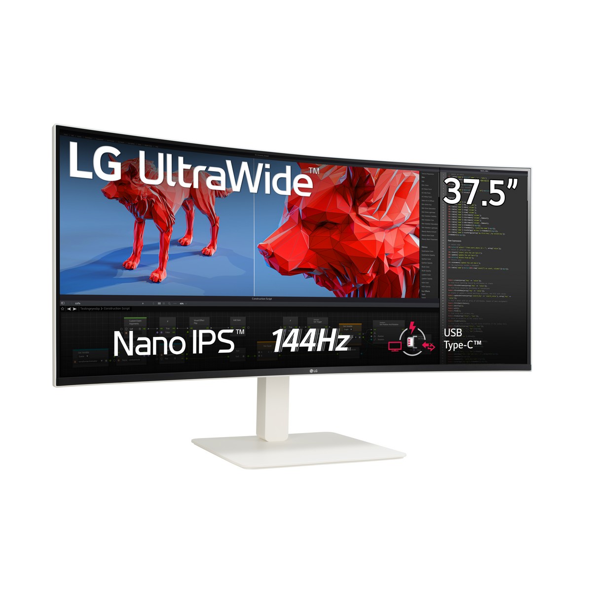 LG - LG 38" 38WR85QC-W 3840x1600 IPS 144Hz 1ms FreeSync Curved Ultrawide Gaming Monitor