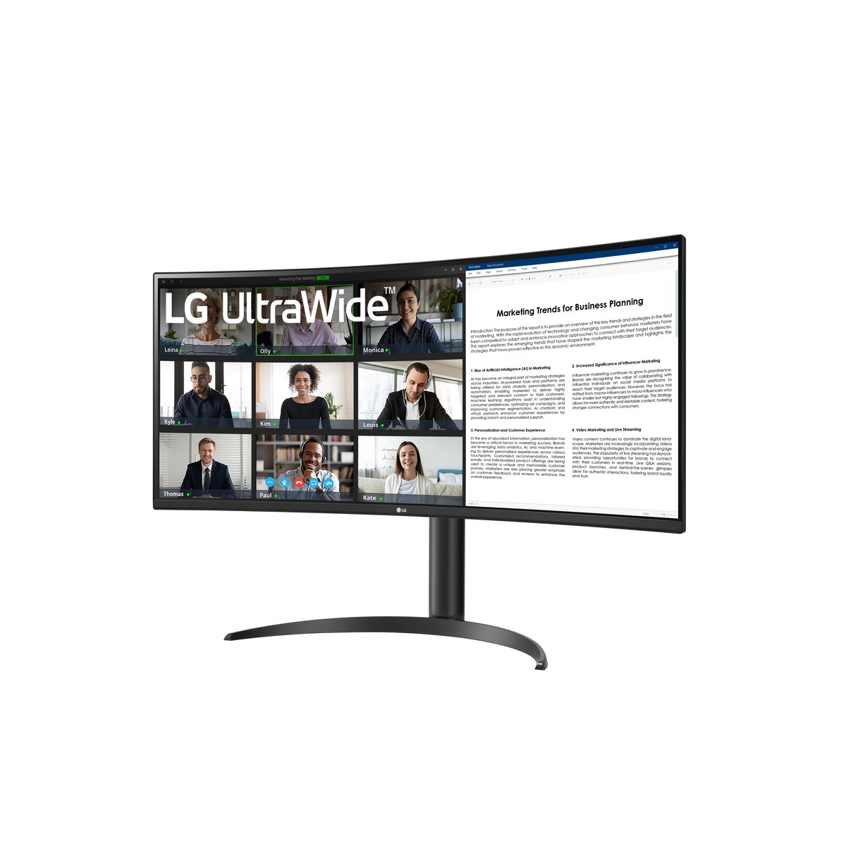 LG - LG 34" Ultrawide 34WR55QC-B 3440x1440 VA 100Hz Curved Widescreen Gaming Monitor