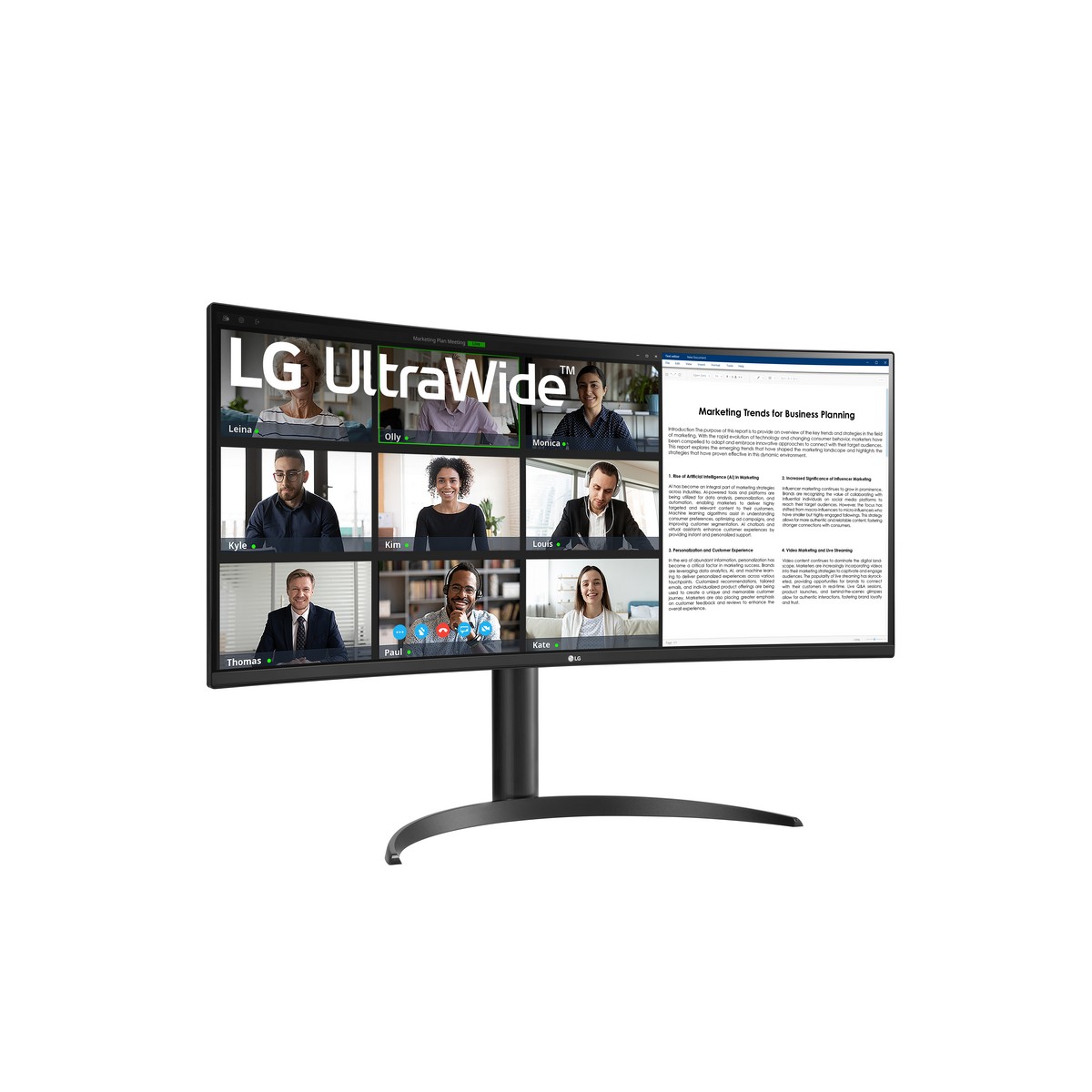 LG - LG 34" Ultrawide 34WR55QC-B 3440x1440 VA 100Hz Curved Widescreen Gaming Monitor