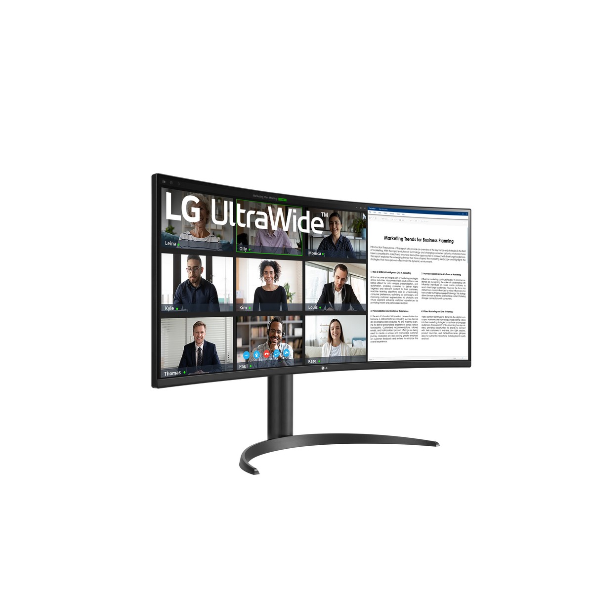 LG - LG 34" Ultrawide 34WR55QC-B 3440x1440 VA 100Hz Curved Widescreen Gaming Monitor