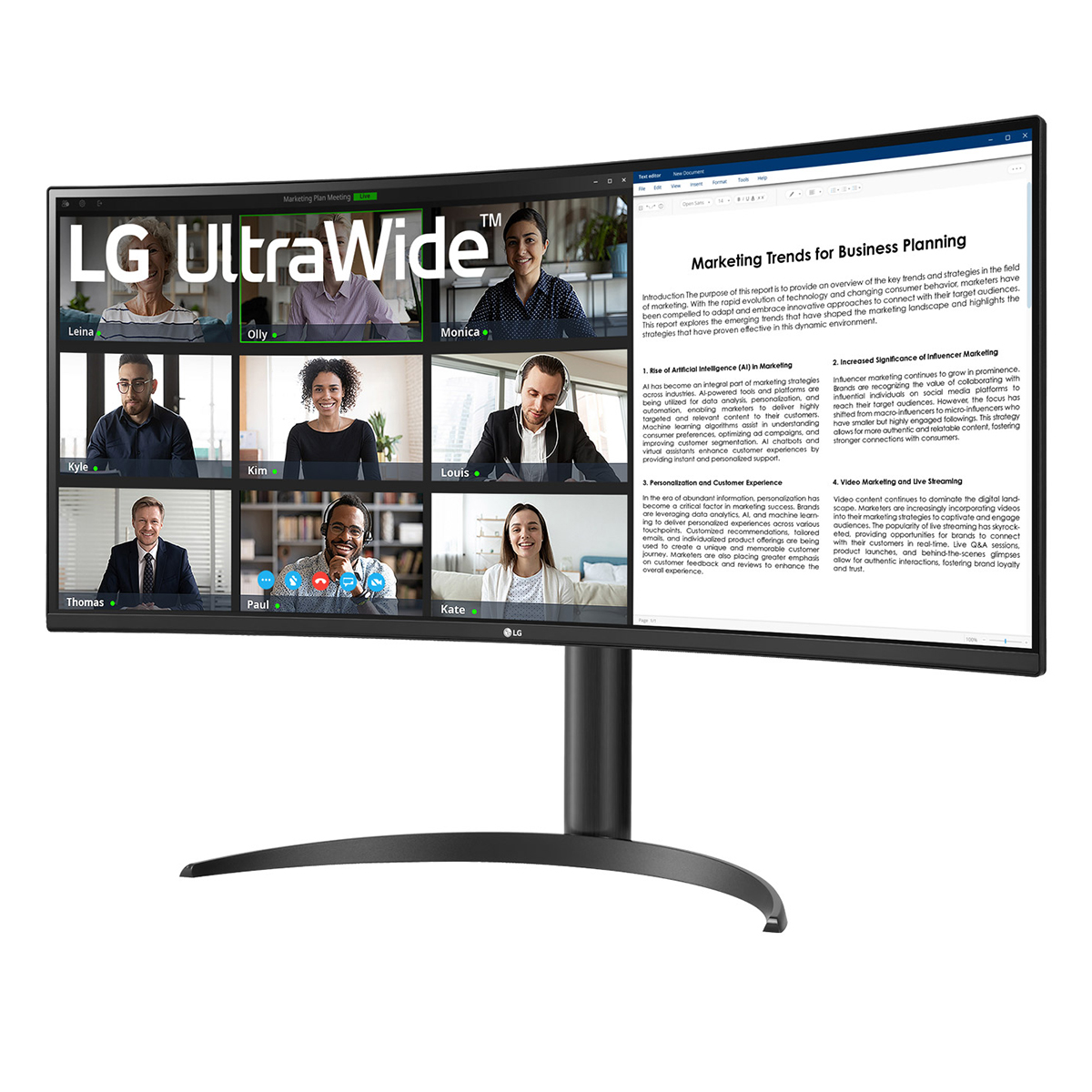 LG - LG 34" 34WR55QK-B 3440x1440 VA 100Hz 5ms USB-C Curved UltraWide Monitor