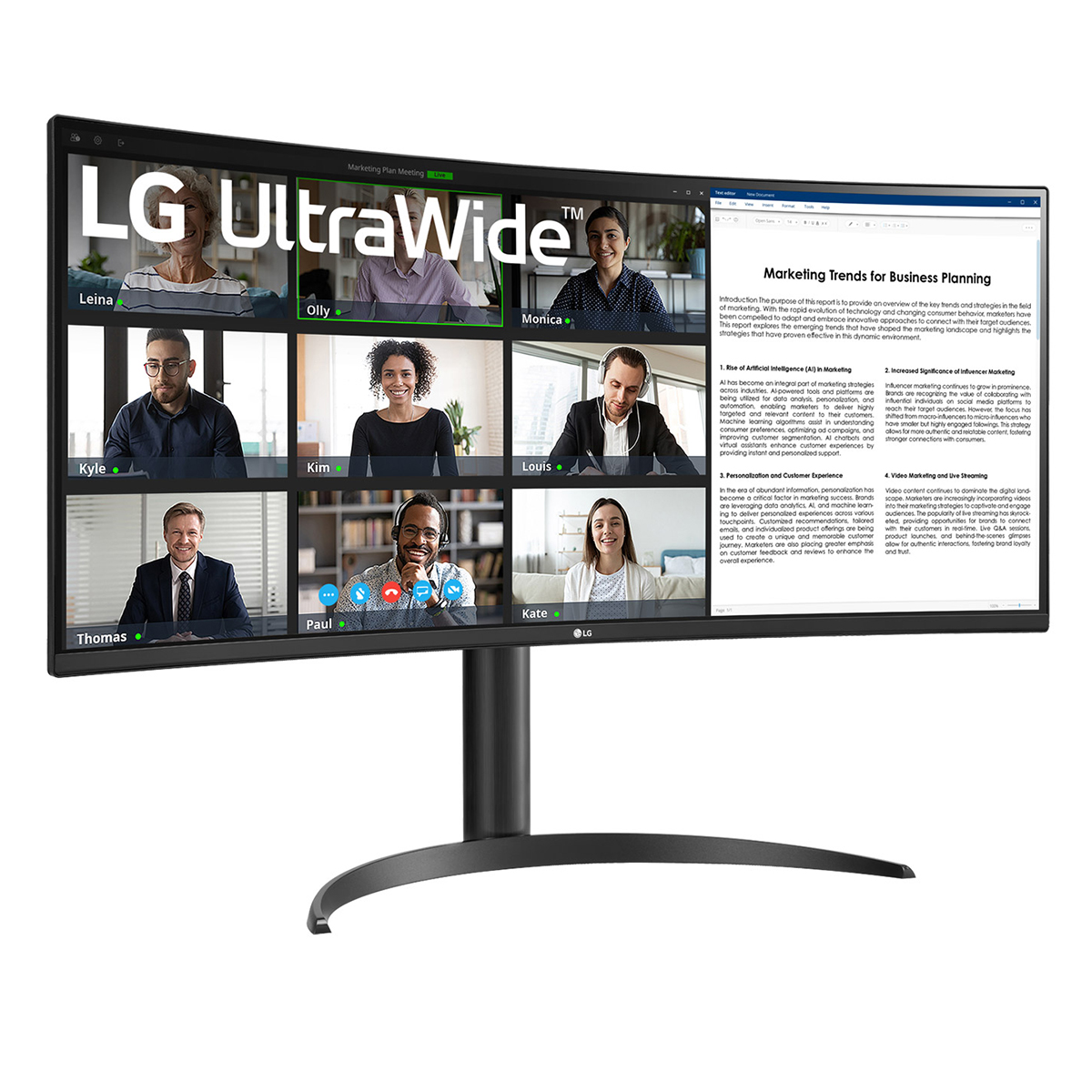 LG - LG 34" 34WR55QK-B 3440x1440 VA 100Hz 5ms USB-C Curved UltraWide Monitor