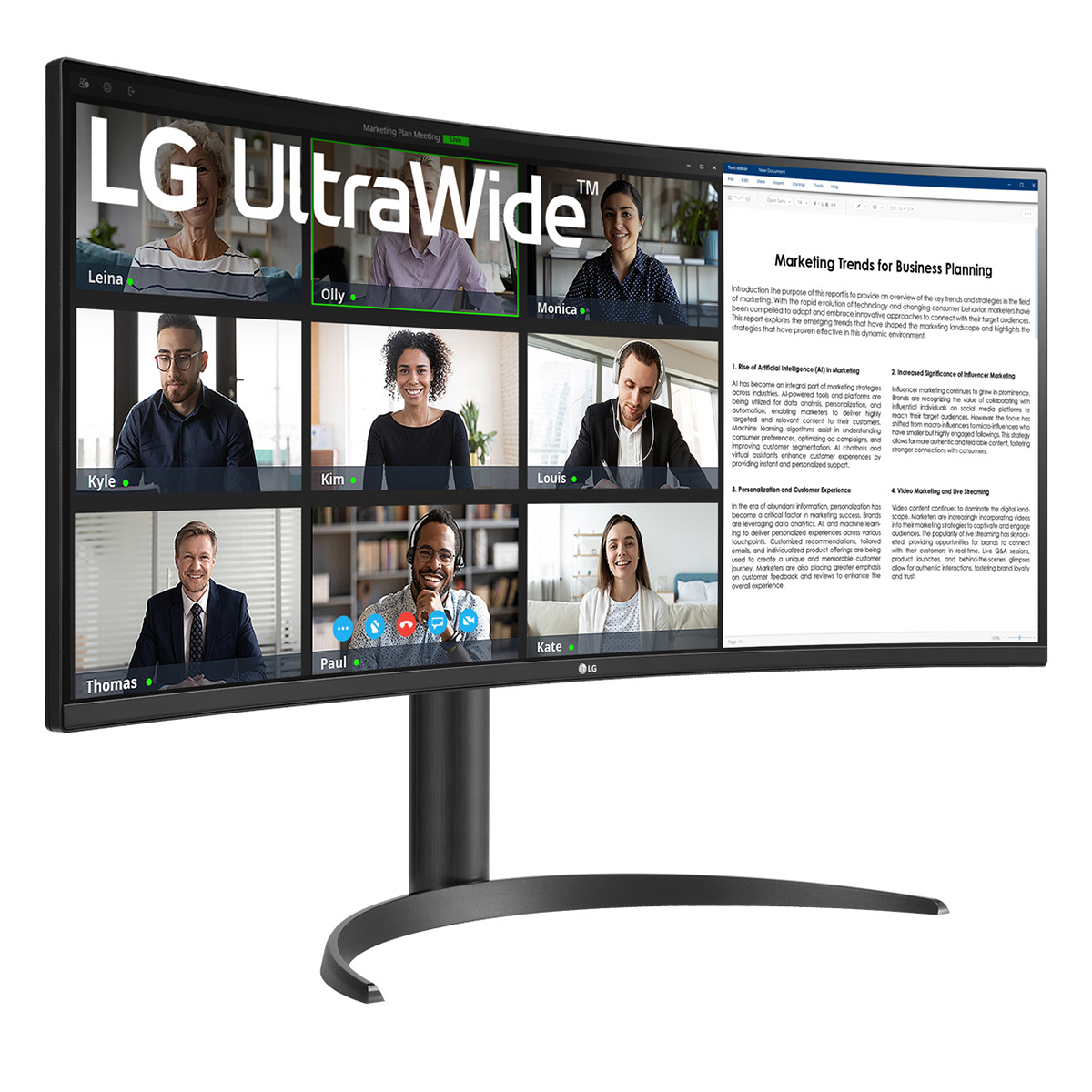 LG - LG 34" 34WR55QK-B 3440x1440 VA 100Hz 5ms USB-C Curved UltraWide Monitor