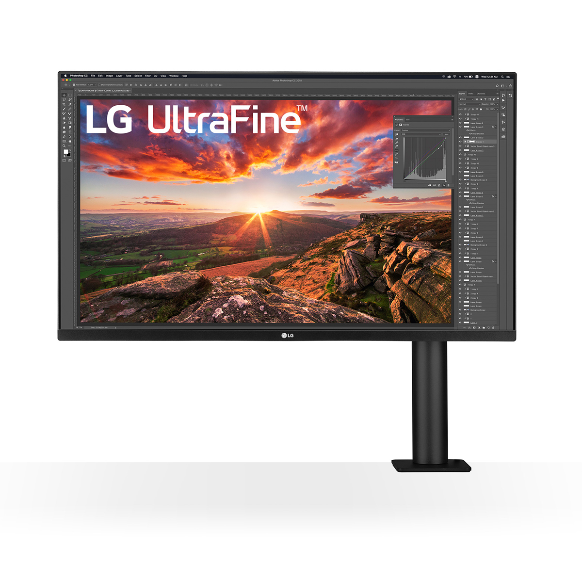 LG - LG 32" 32UN880K-B 3840x2160 IPS 60Hz Widescreen Ergo UltraFine USB-C Monitor