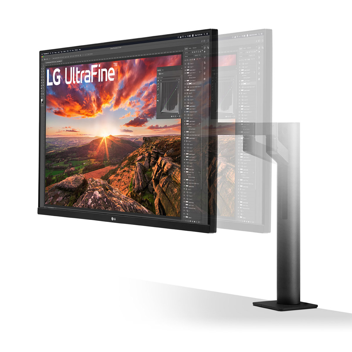 LG - LG 32" 32UN880K-B 3840x2160 IPS 60Hz Widescreen Ergo UltraFine USB-C Monitor