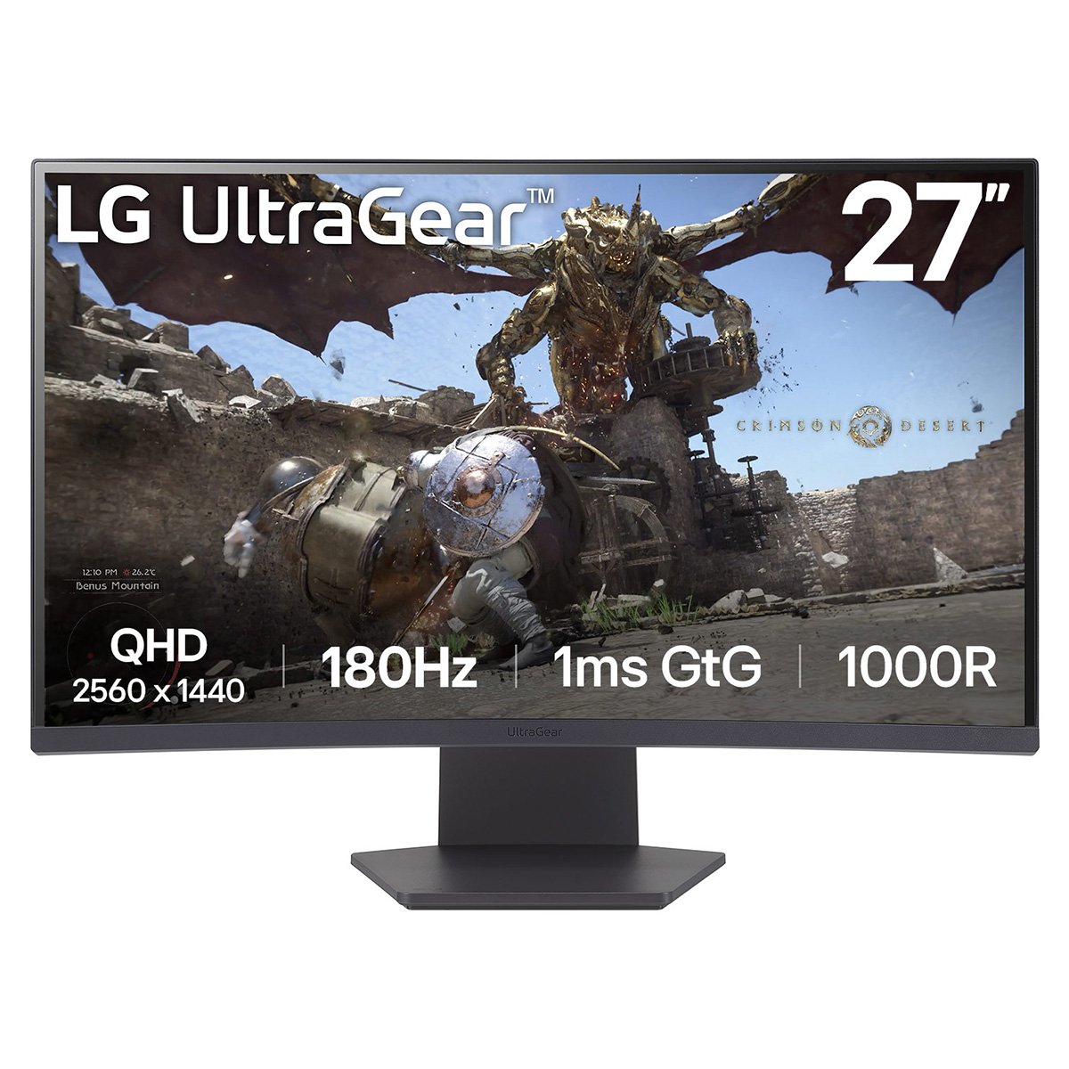 LG 27" 27GS60QC-B 2560x1440 VA 180Hz 1ms A-Sync HDR10 Curved Widescreen Gaming Monitor