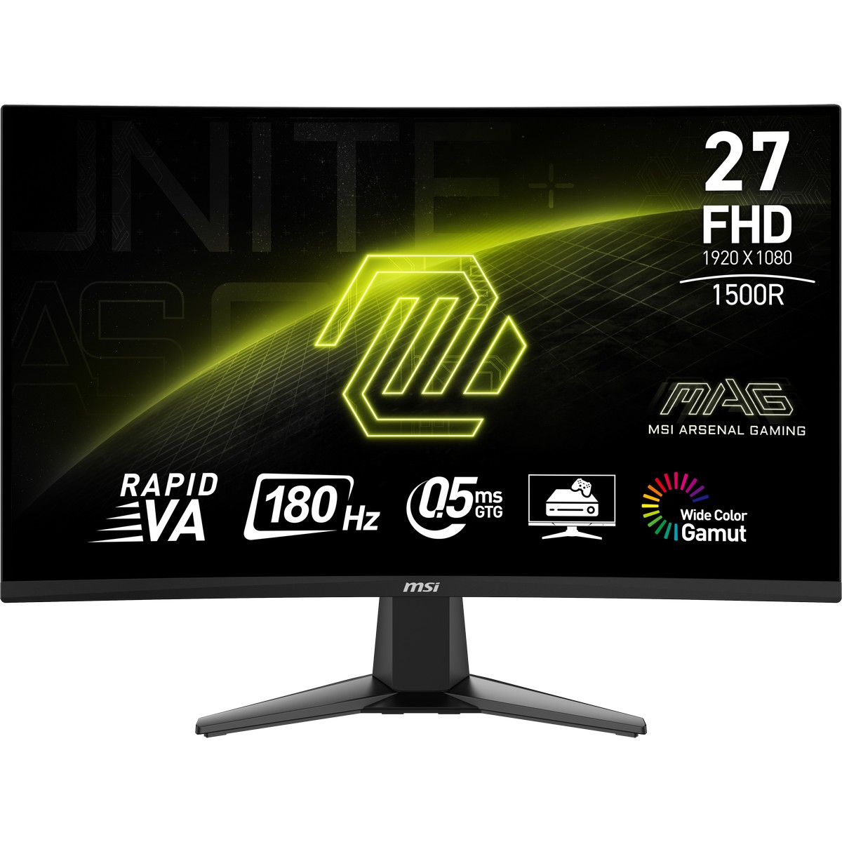 MSI 27" MAG 27C6F 1920x1080 180Hz 0.5ms Rapid VA A-Sync Curved Gaming Monitor