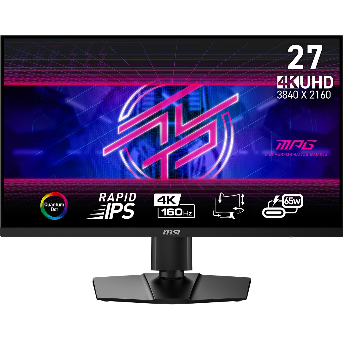 MSI - MSI 27" MPG 274URF QD 3840x2160 Rapid IPS 160Hz 0.5ms FreeSync HDR 400 Gaming Monitor