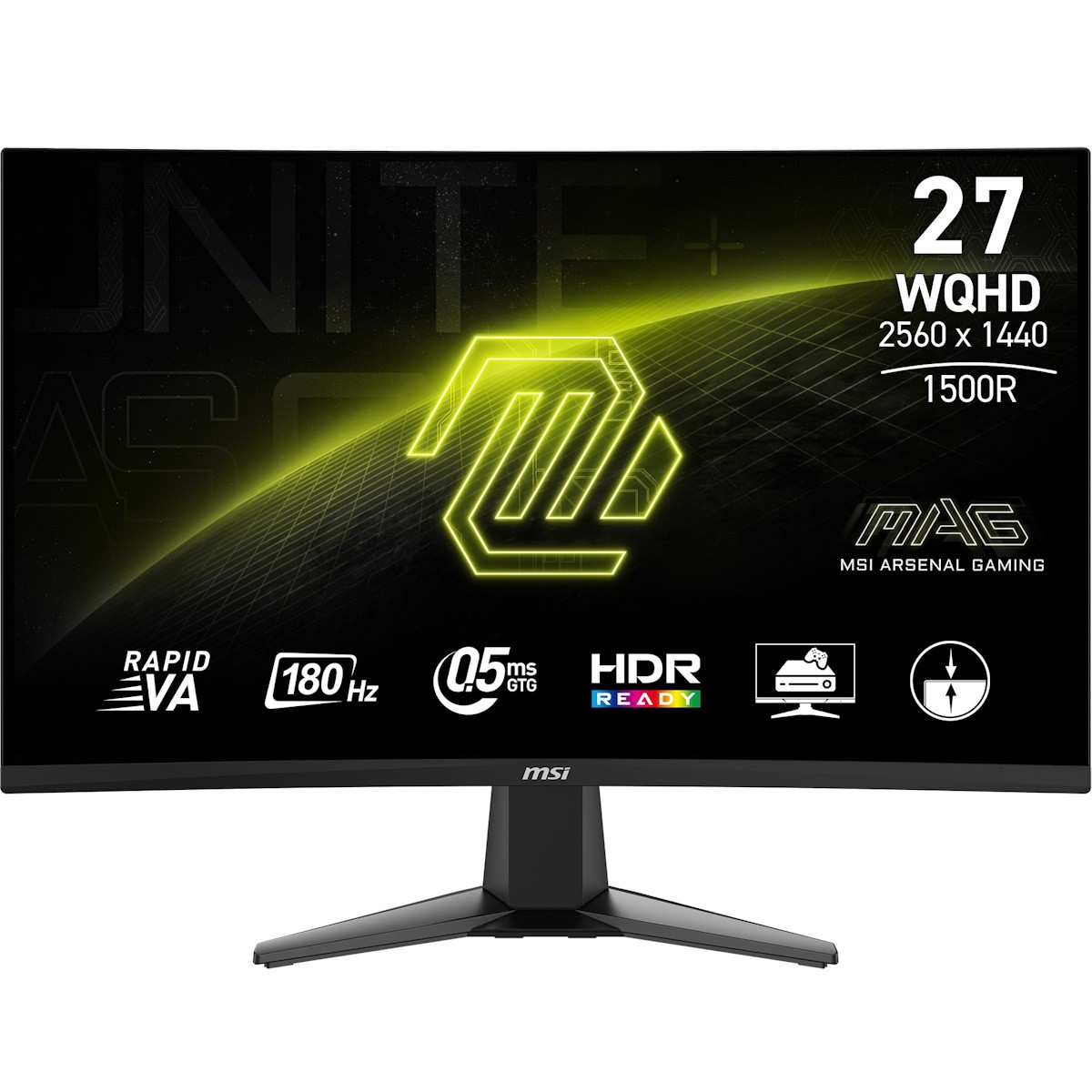 MSI - MSI 27" MAG 27CQ6F 2560x1440 Rapid VA 180Hz 0.5ms A-Sync Curved Widescreen Gaming Monitor