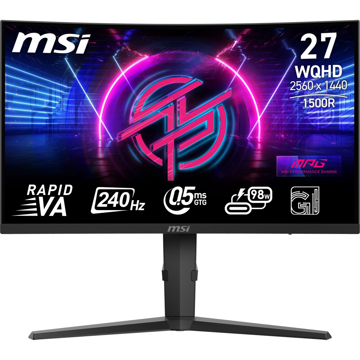 MSI - MSI 27" MPG 275CQRXF 2560x1440 Rapid VA 240Hz 0.5ms FreeSync Curved Gaming Monitor