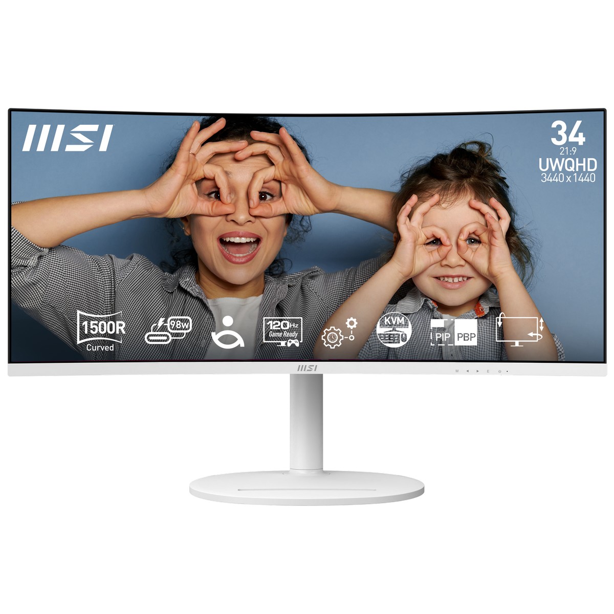 MSI 34" Modern MD342CQPW 3440x1440 VA 120Hz 1ms Ultrawide Curved Monitor