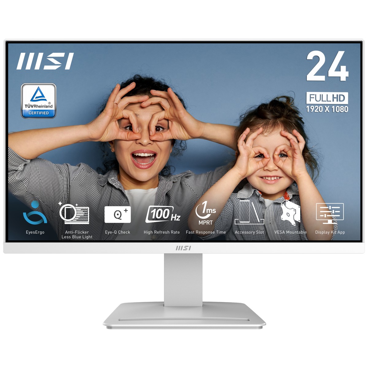 MSI 24" PRO MP2412W 1920x1080 VA 100Hz Widescreen Monitor - White