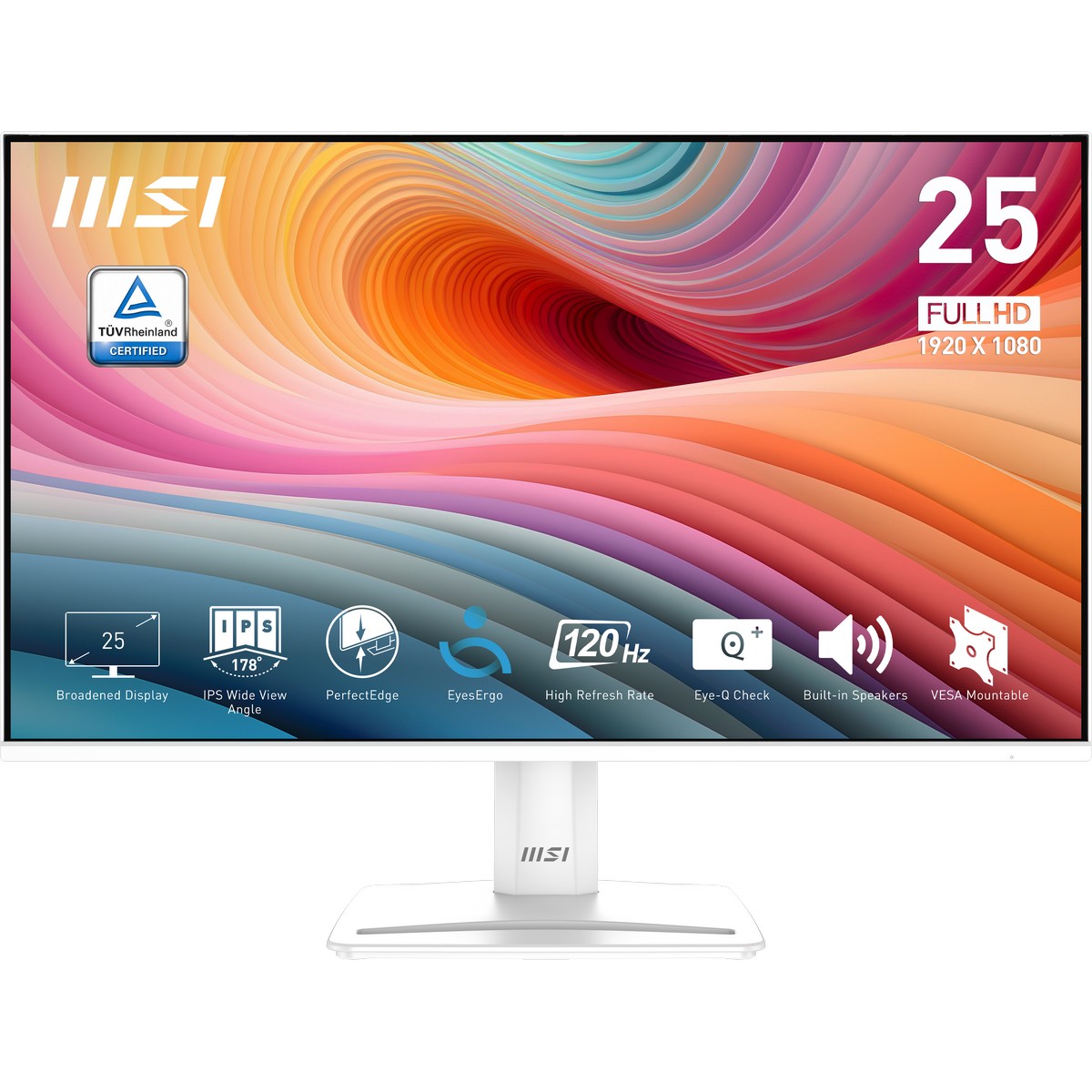 MSI - MSI 25" PRO MP251W E2 1920x1080 IPS 120Hz Widescreen Monitor - White