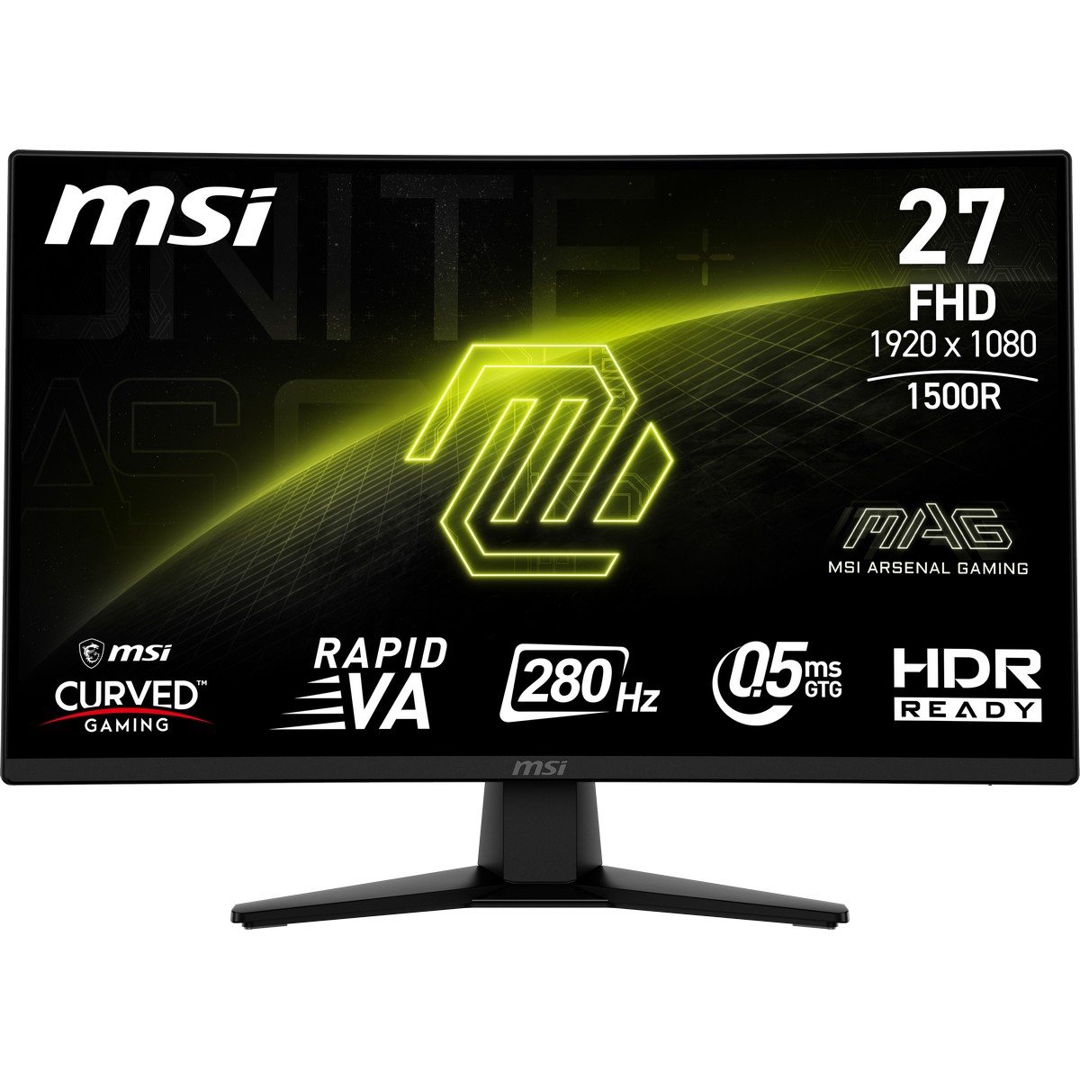 MSI 27" MAG 274CXF 1920x1080 VA 280Hz 0.5ms A-Sync Curved Widescreen Gaming Monitor