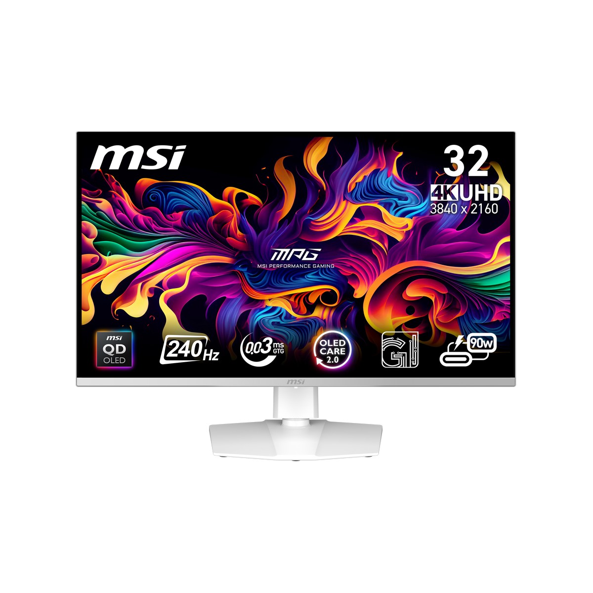 MSI 32" MPG 321URXW QD-OLED 3840x2160 QD-OLED 240Hz 0.03ms True Black 400 A-Sync Widescreen Gaming Monitor