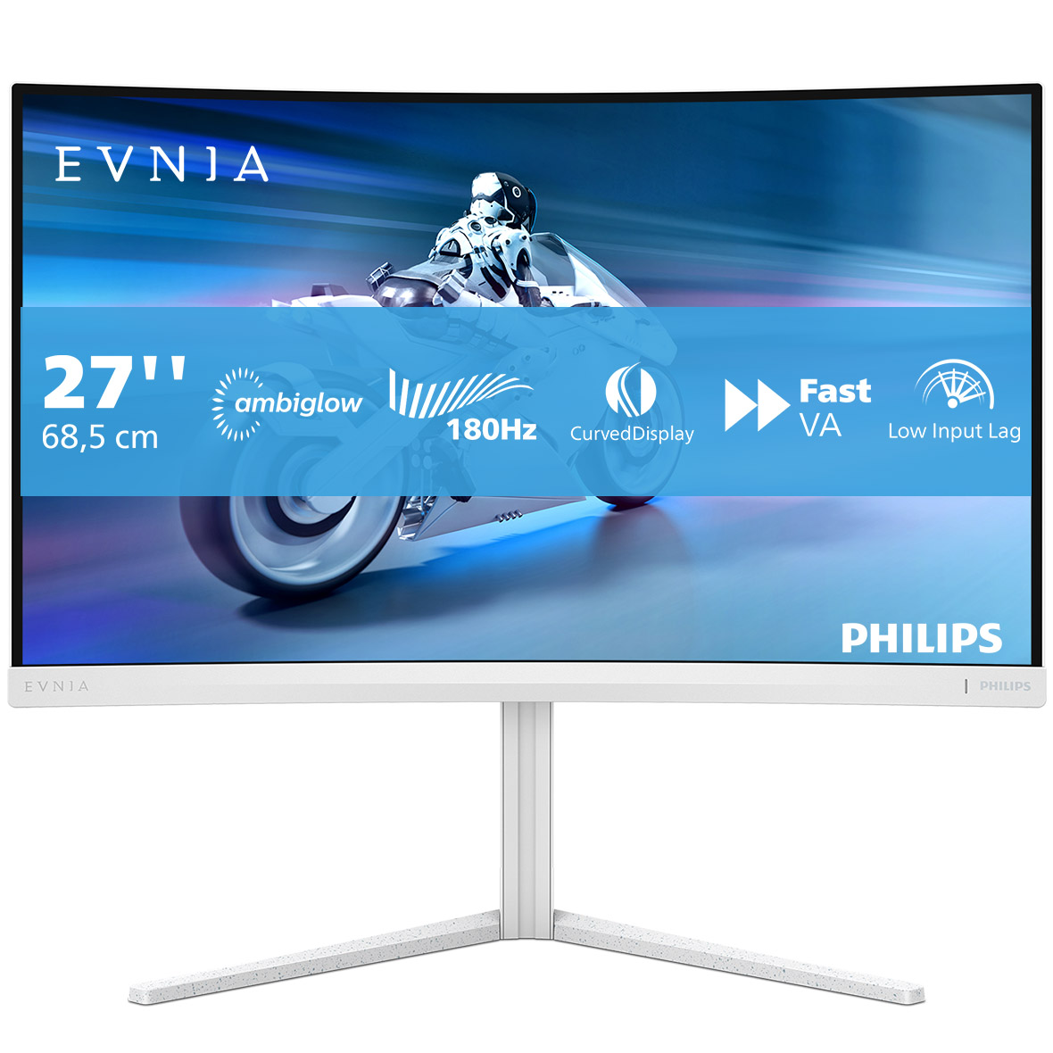 Philips 27" Evnia 5000 27M2C5201L/00 1920x1080 Fast VA 180Hz 1ms Curved Ambiglow Gaming Monitor