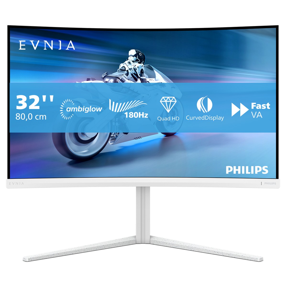 Philips 32" EVNIA 32M2C5501/00 2560x1440 Fast VA 180Hz 1ms A-Sync Curved Ambiglow Widescreen Gaming Monitor