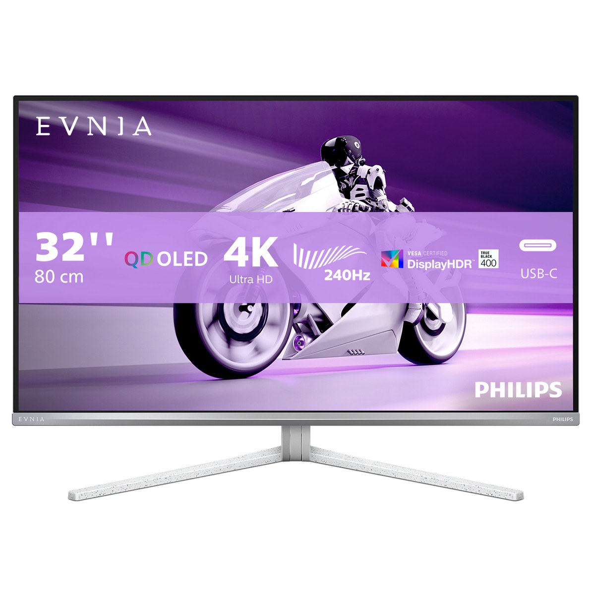 Philips 32" EVNIA 32M2N8900/00 3840x2160 QD-OLED 240Hz 0.03ms HDR USB-C Ambiglow Widescreen Gaming Monitor