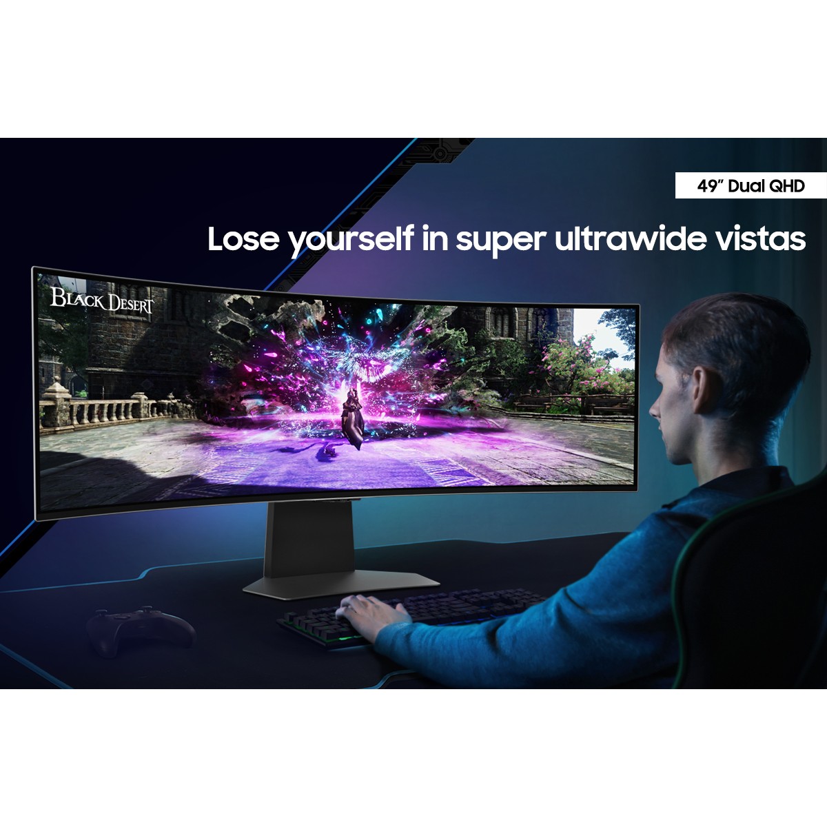 Samsung - Samsung 49” Odyssey G9 LS49CG954EUXXU 5120x1440 240Hz FreeSync Curved Smart Gaming Monitor