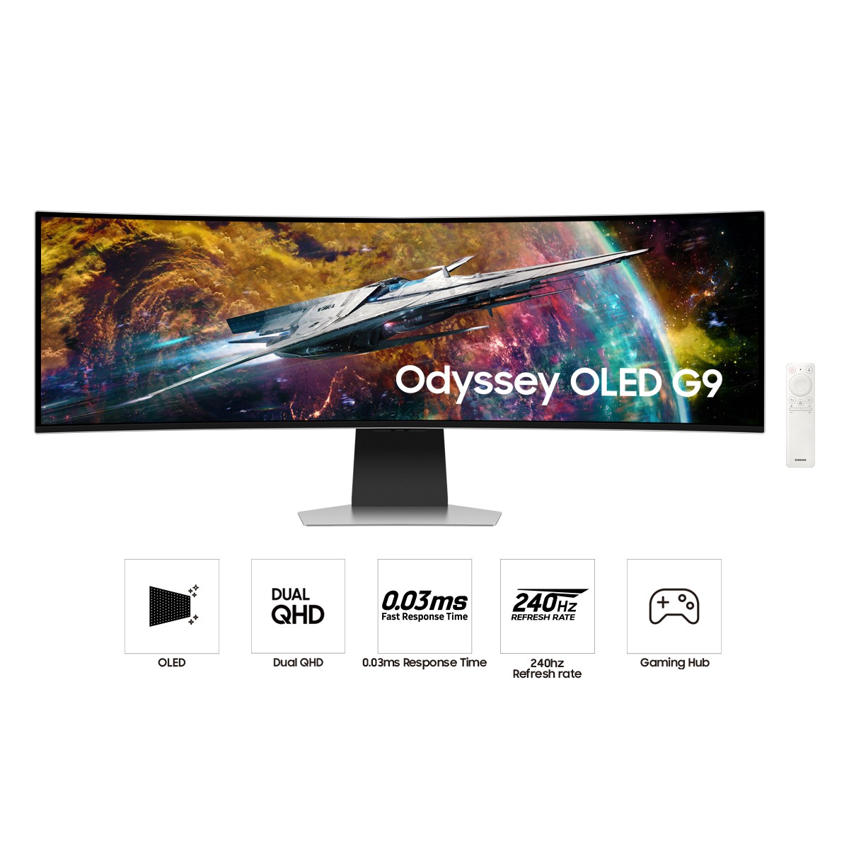 Samsung - Samsung 49” Odyssey G9 LS49CG954EUXXU 5120x1440 240Hz FreeSync Curved Smart Gaming Monitor