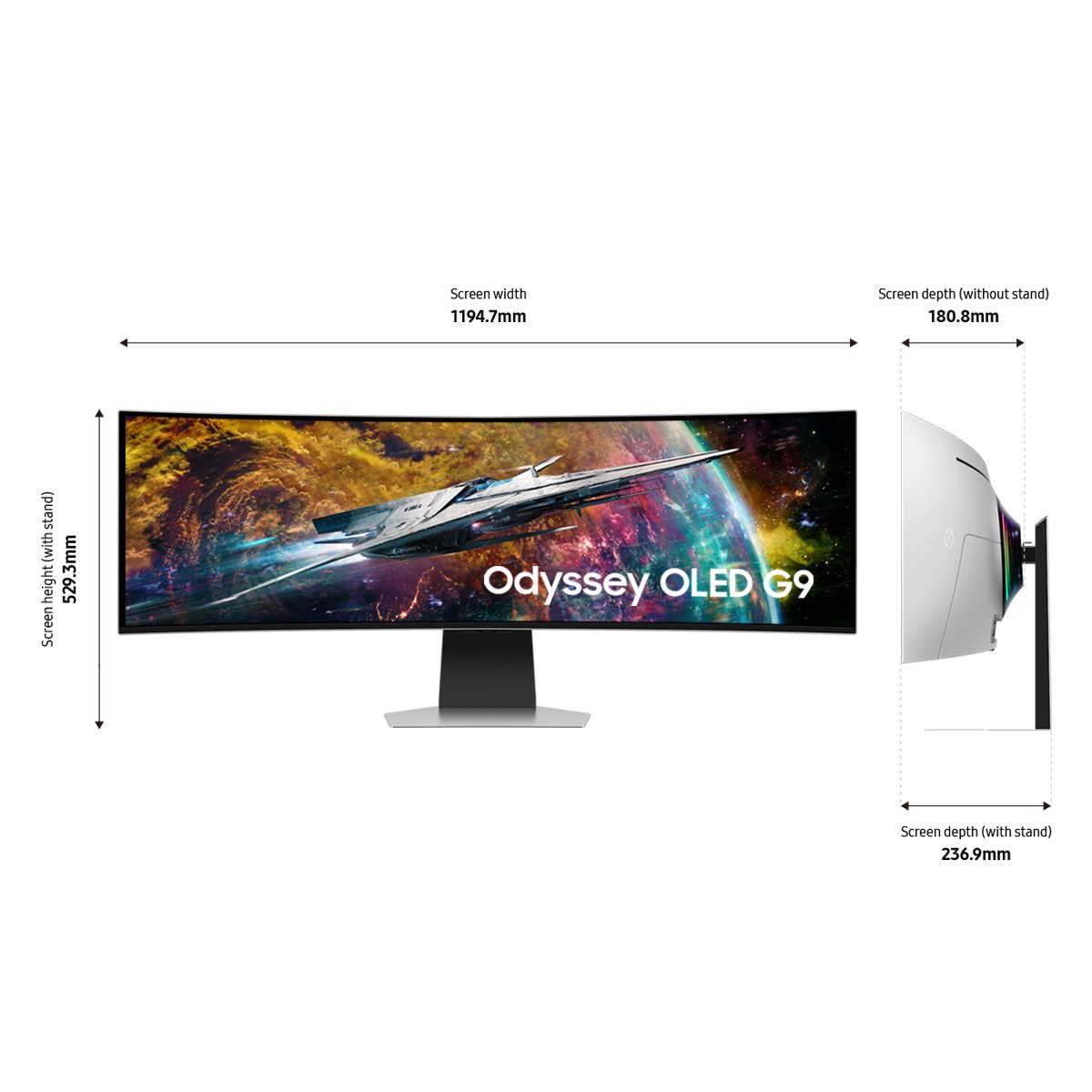 Samsung - Samsung 49” Odyssey G9 LS49CG954EUXXU 5120x1440 240Hz FreeSync Curved Smart Gaming Monitor