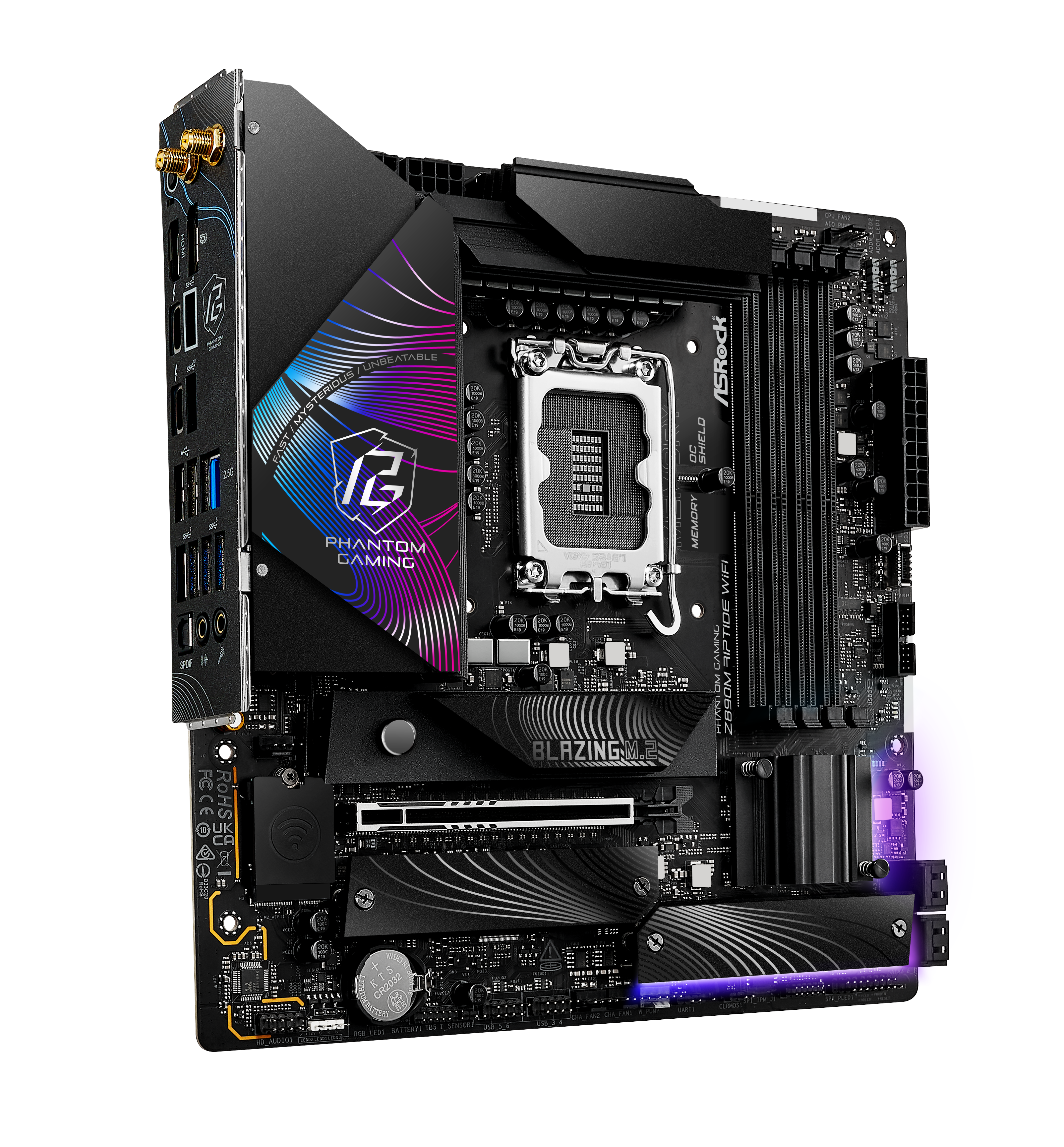 ASRock - Asrock Z890M Riptide WIFI (LGA 1851) DDR5 Micro ATX Motherboard