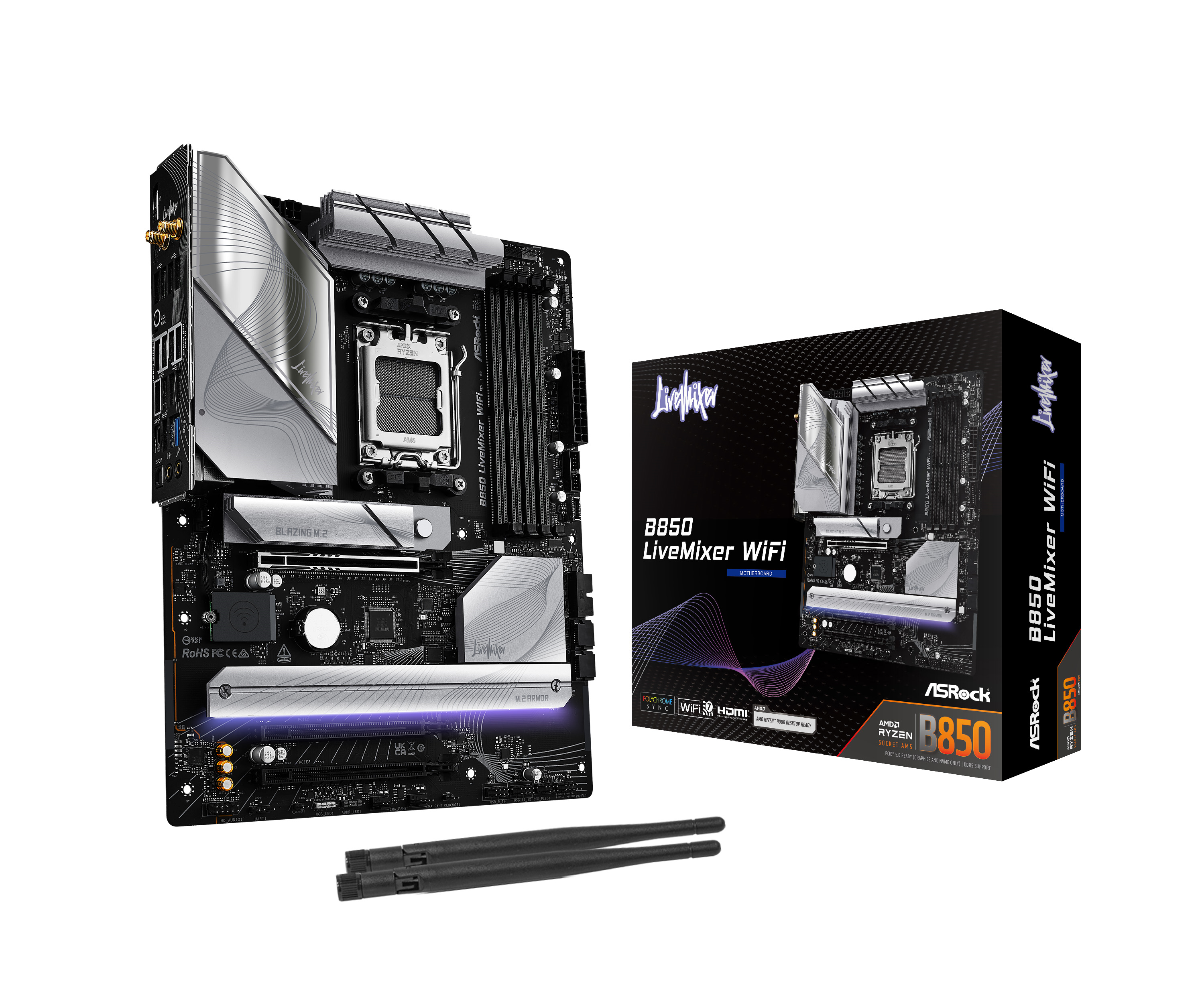 Asrock B850 LiveMixer WiFi (Socket AM5) DDR5 ATX Motherboard