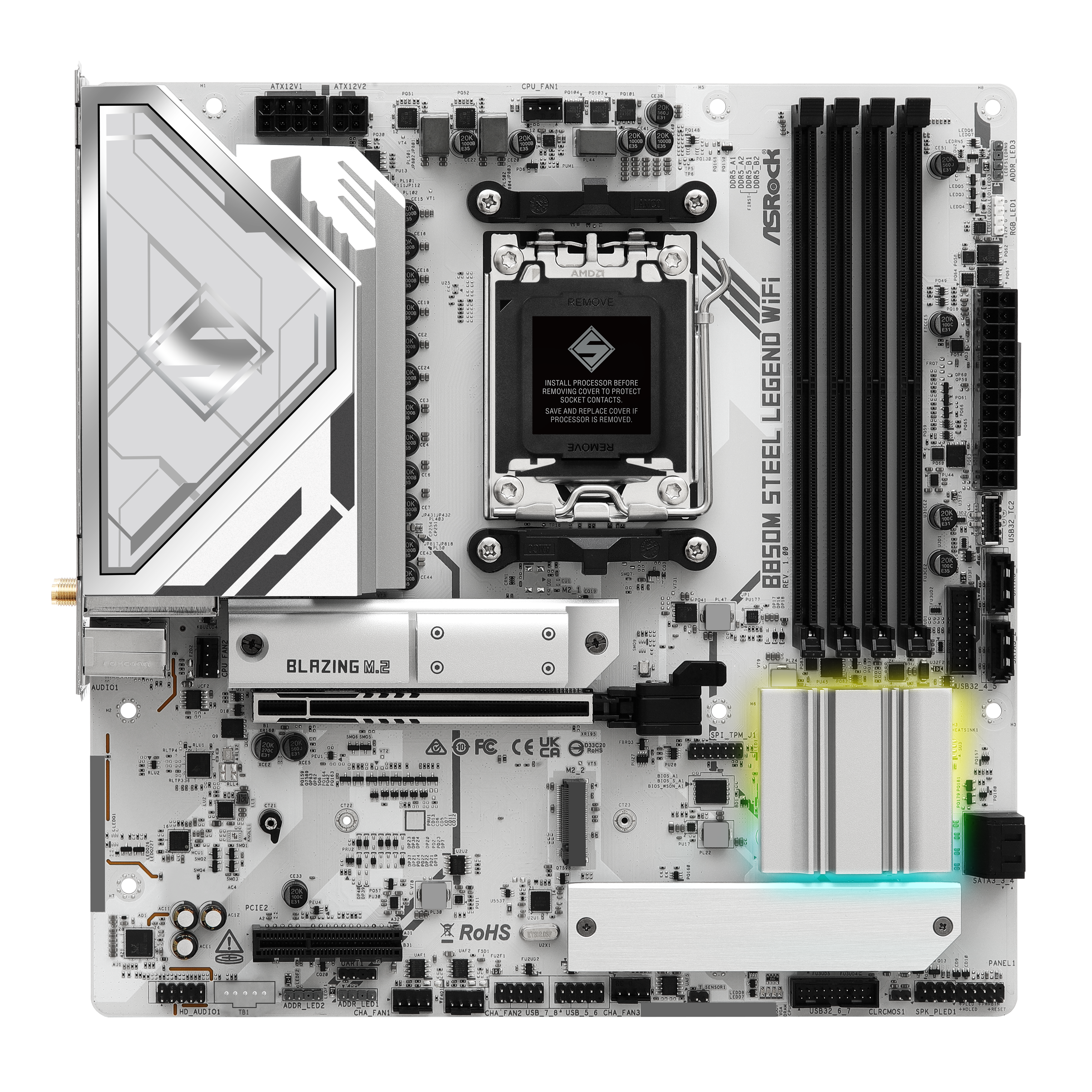 ASRock - Asrock B850M Steel Legend WiFi (Socket AM5) DDR5 mATX Motherboard