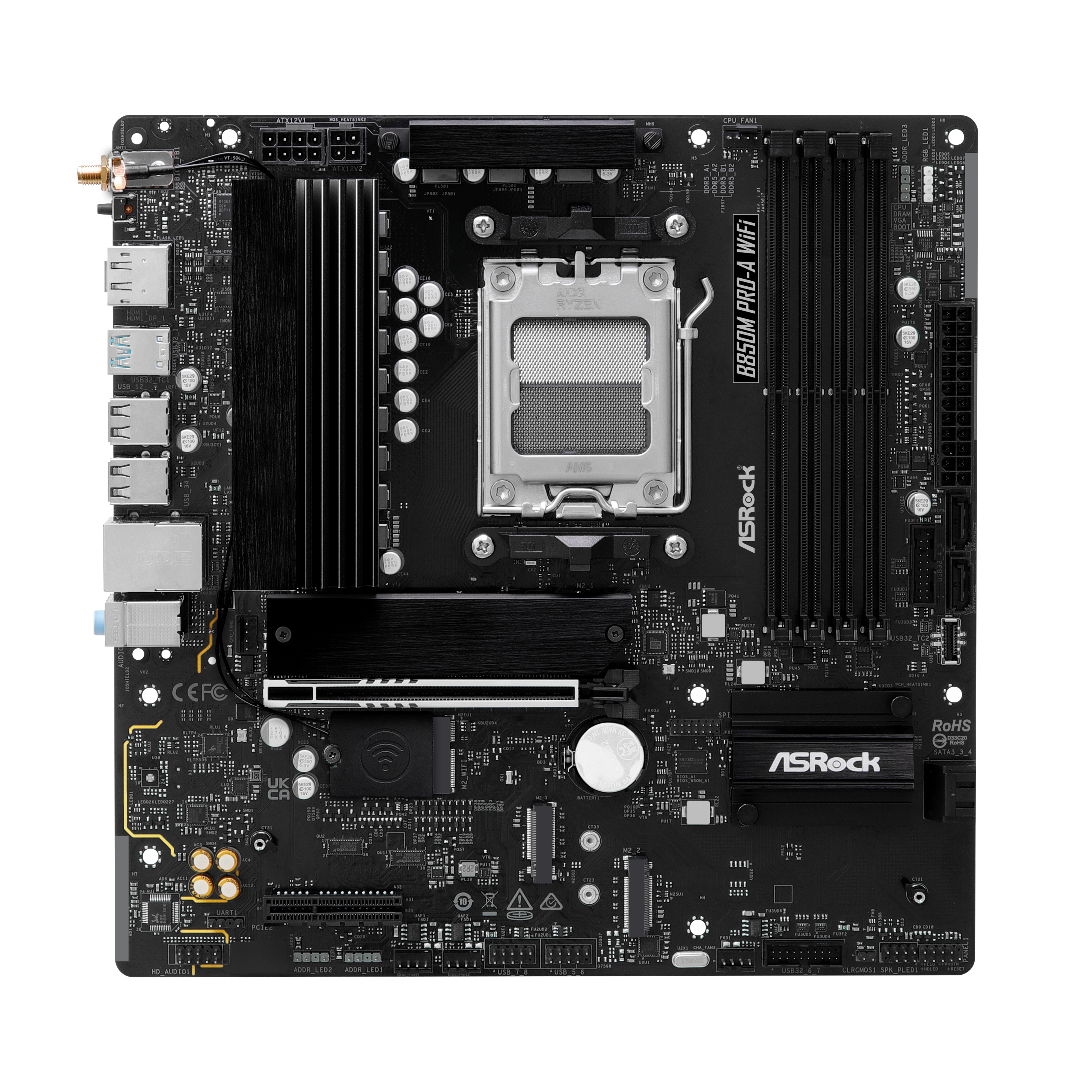 ASRock - Asrock B850M Pro-A WiFi (Socket AM5) DDR5 mATX Motherboard