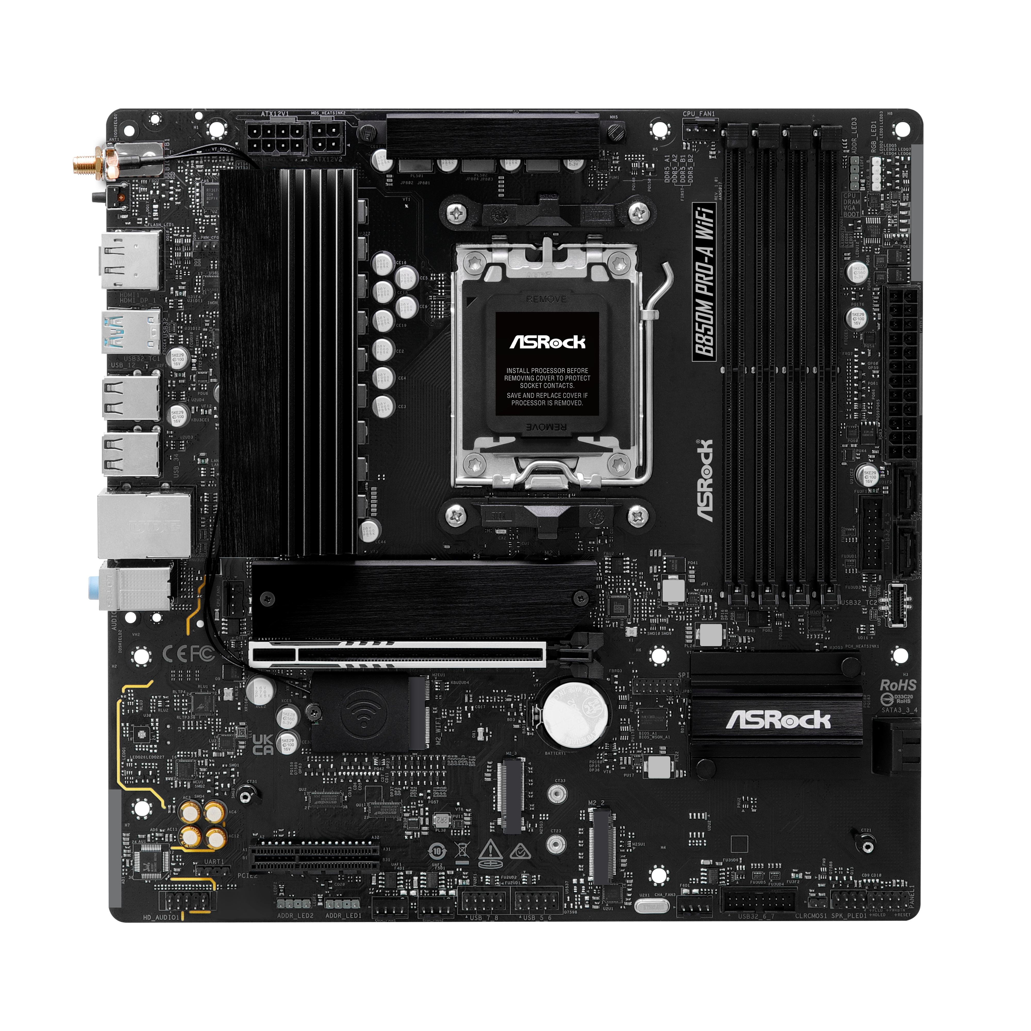 ASRock - Asrock B850M Pro-A WiFi (Socket AM5) DDR5 mATX Motherboard