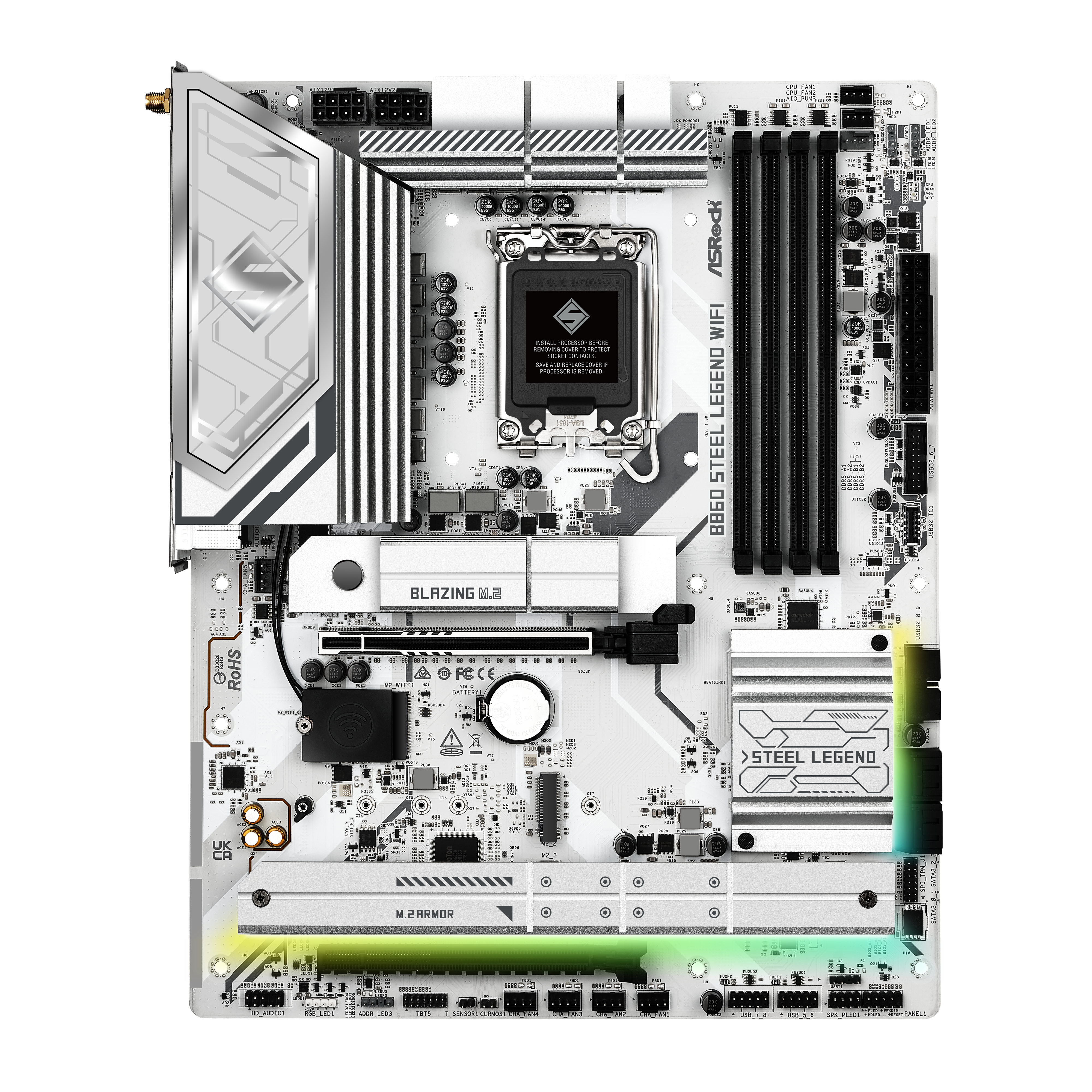 ASRock - Asrock B860 Steel Legend WIFI (LGA 1851) DDR5 ATX Motherboard