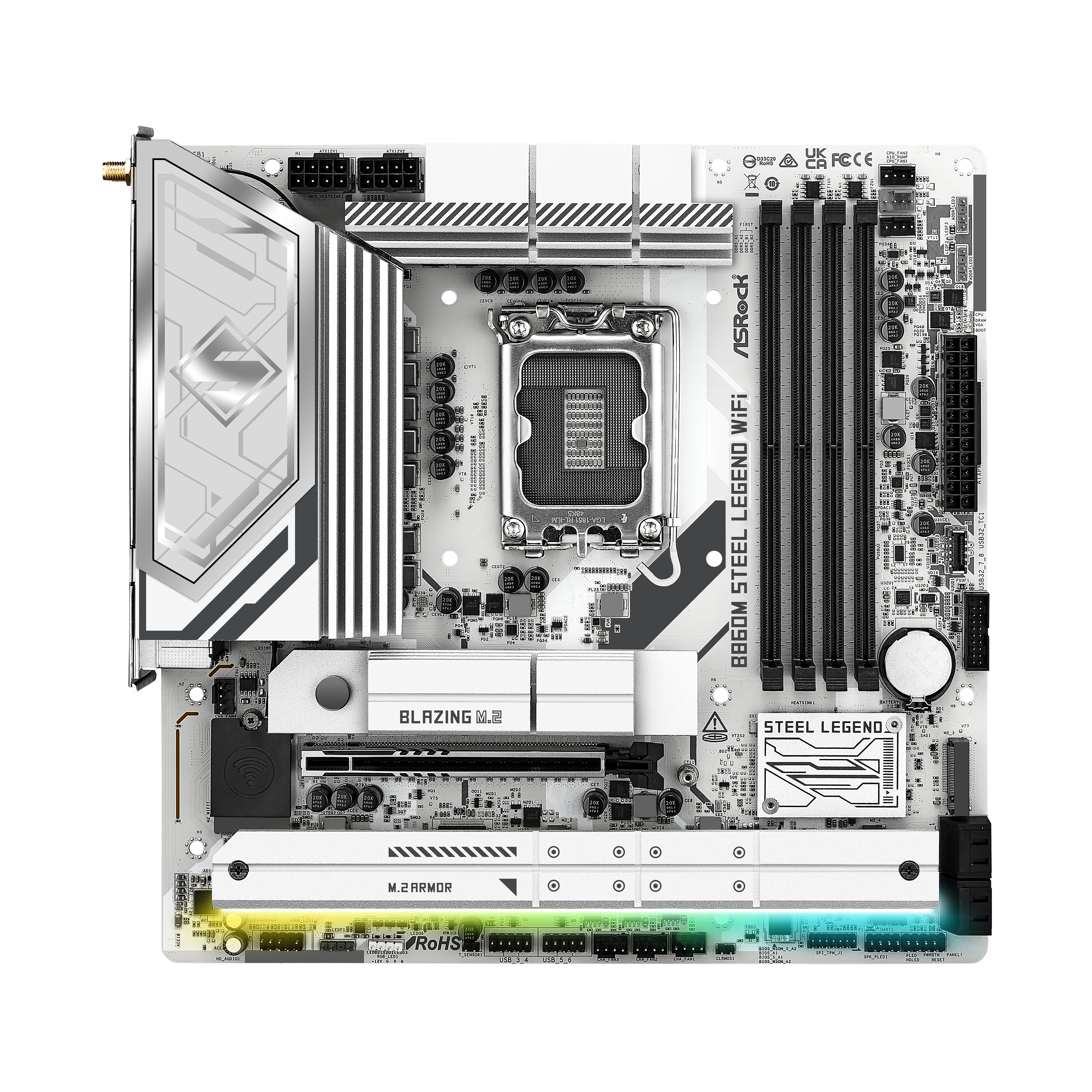 ASRock - Asrock B860M Steel Legend WIFI (LGA 1851) DDR5 Micro-ATX Motherboard