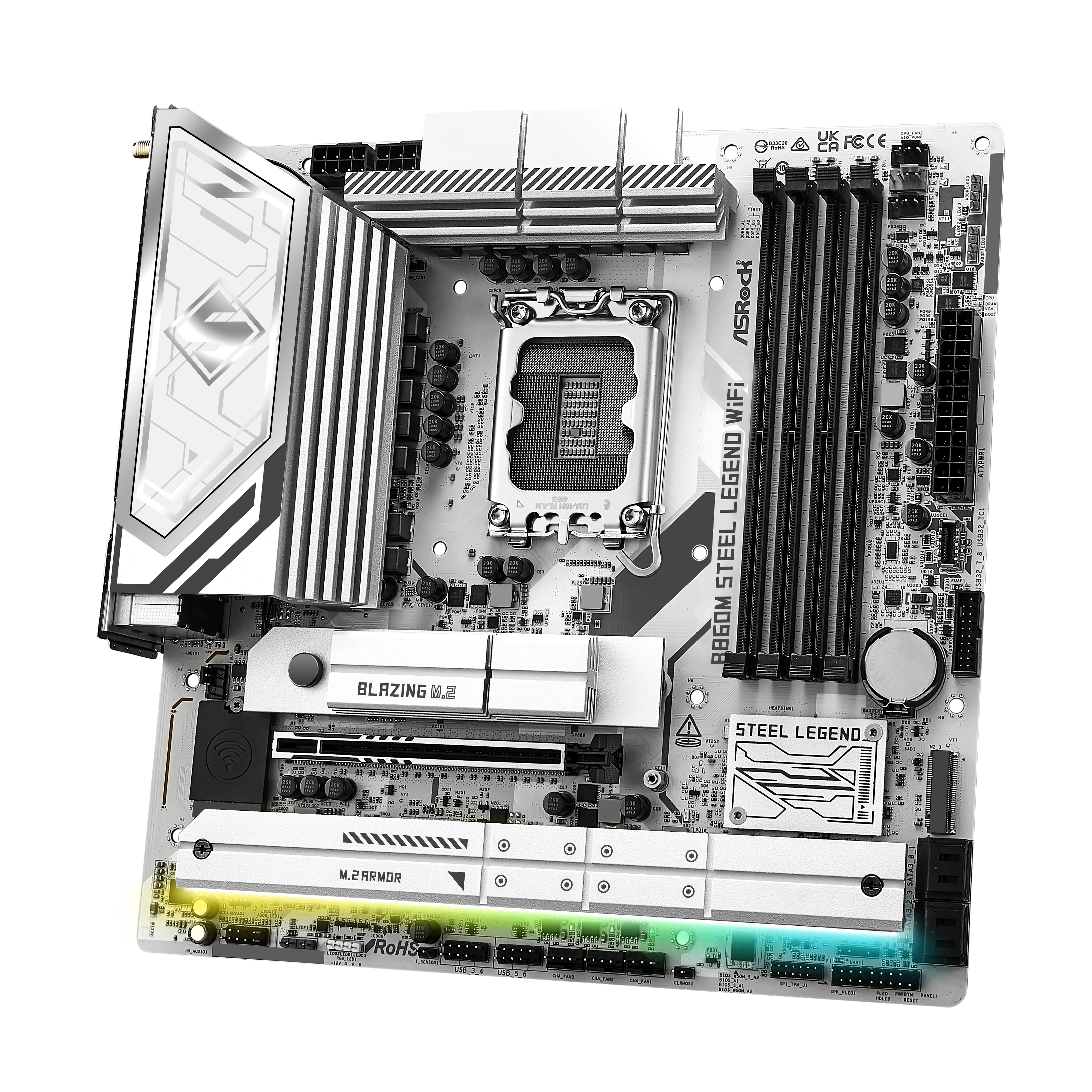 ASRock - Asrock B860M Steel Legend WIFI (LGA 1851) DDR5 Micro-ATX Motherboard