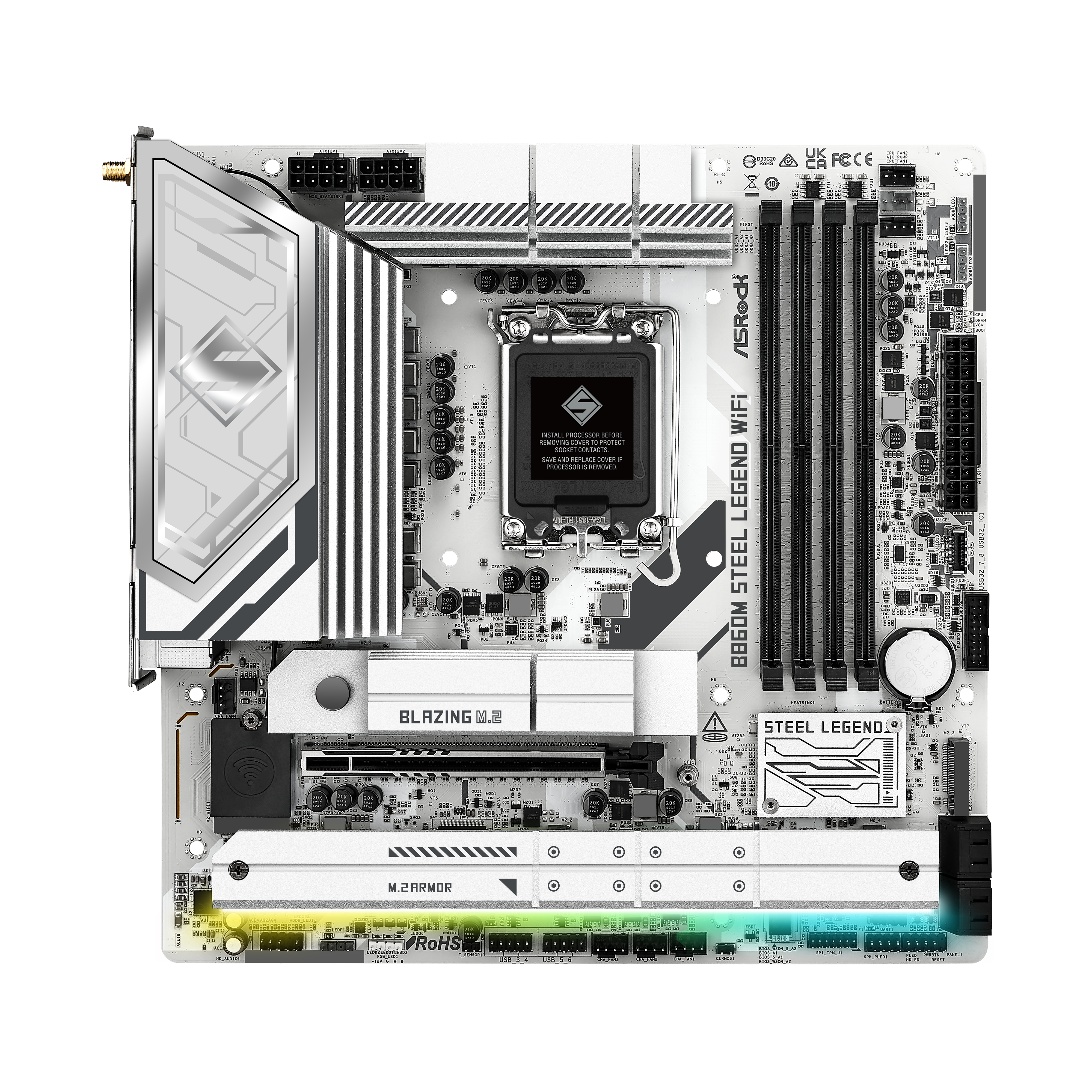 ASRock - Asrock B860M Steel Legend WIFI (LGA 1851) DDR5 Micro-ATX Motherboard