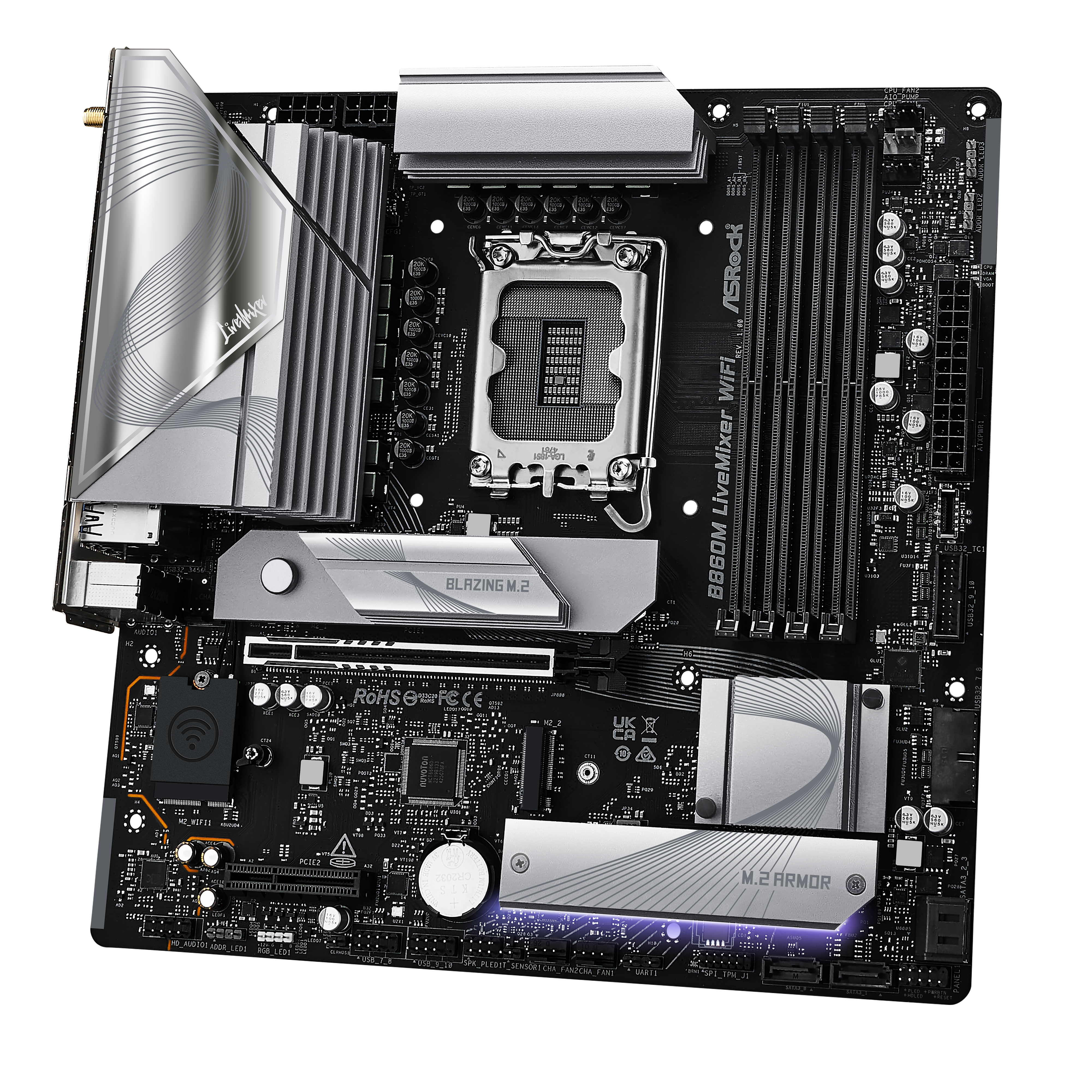 ASRock - Asrock B860M LiveMixer WIFI (LGA 1851) DDR5 Micro-ATX Motherboard