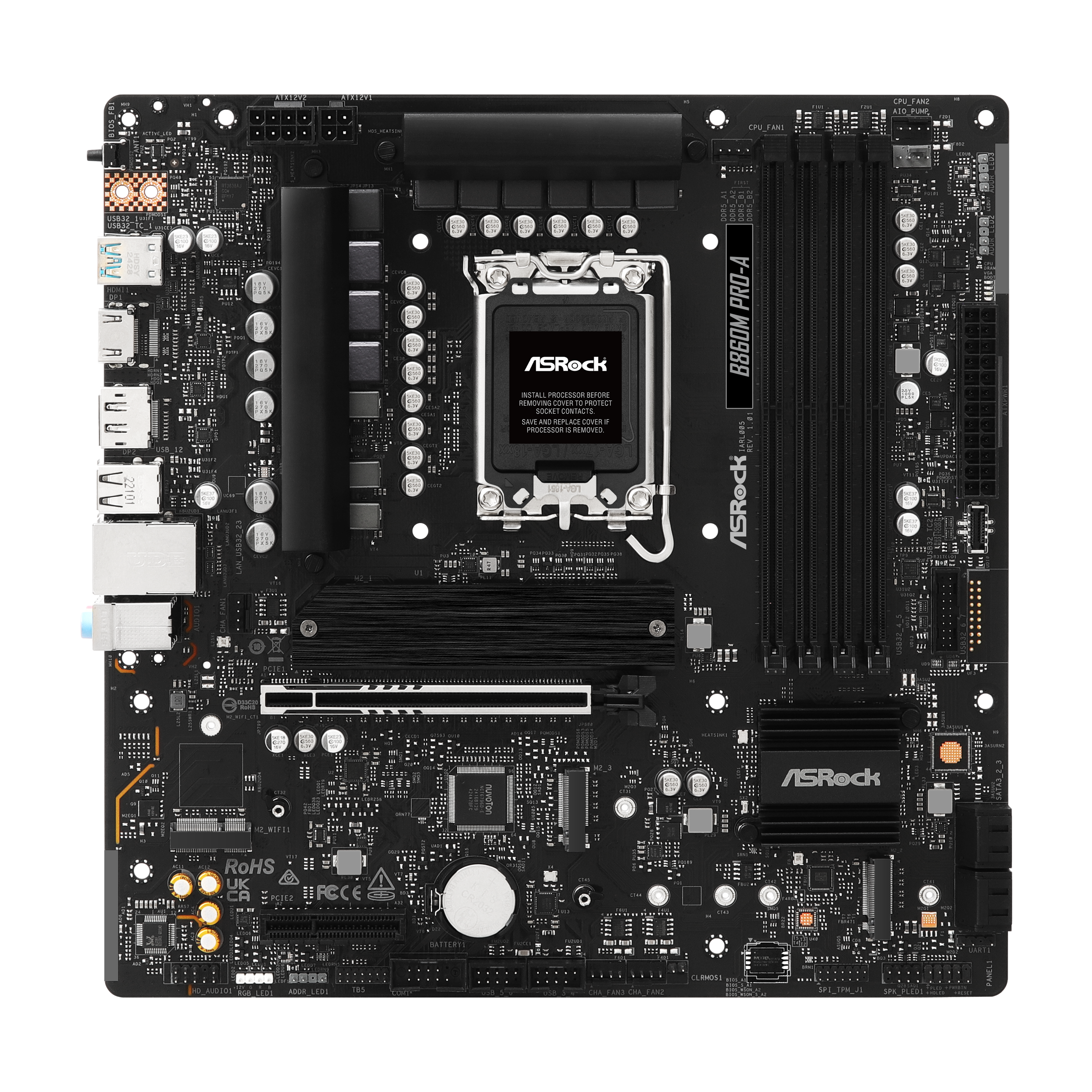 ASRock - Asrock B860M Pro-A (LGA 1851) DDR5 Micro-ATX Motherboard