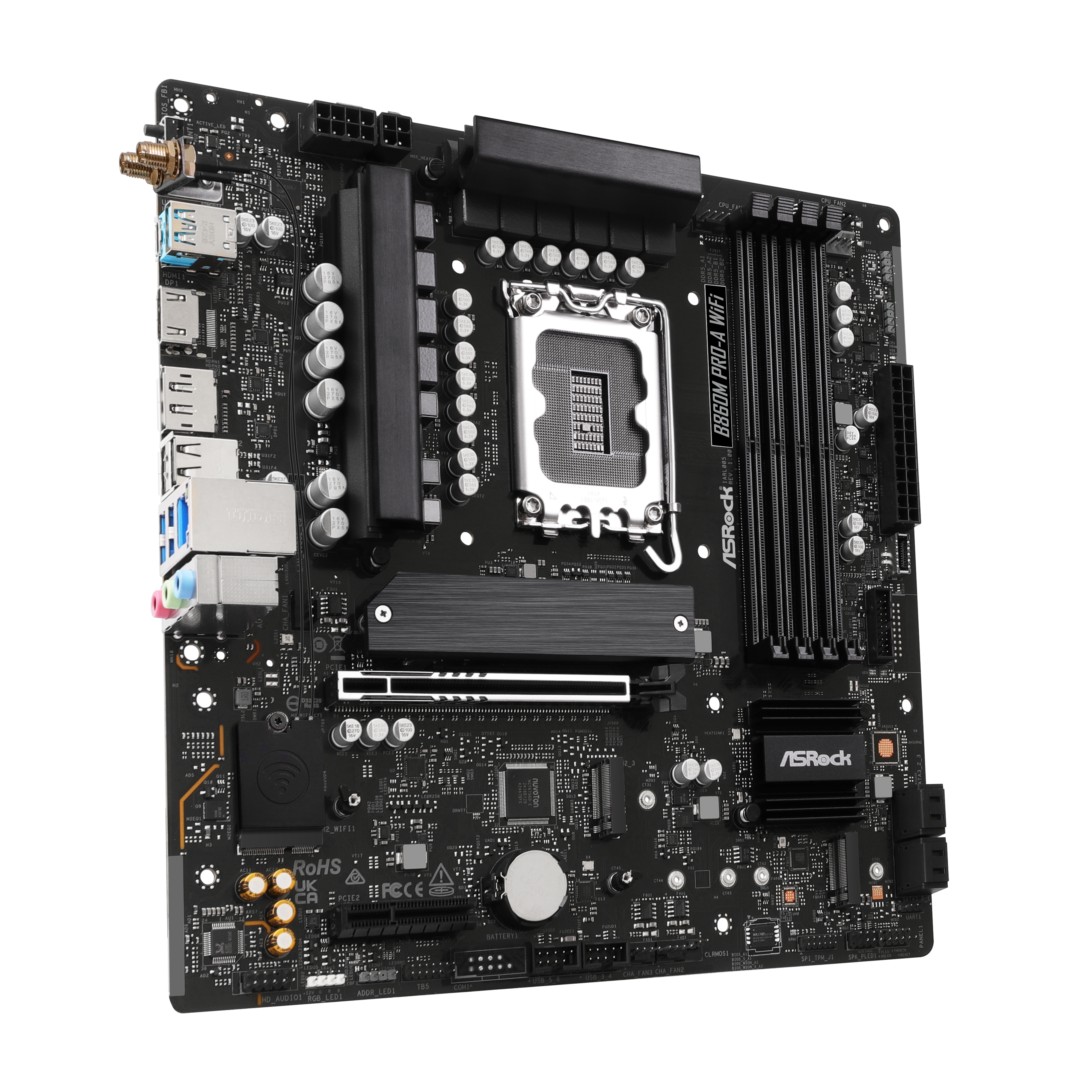 ASRock - Asrock B860M Pro-A WIFI (LGA 1851) DDR5 Micro-ATX Motherboard