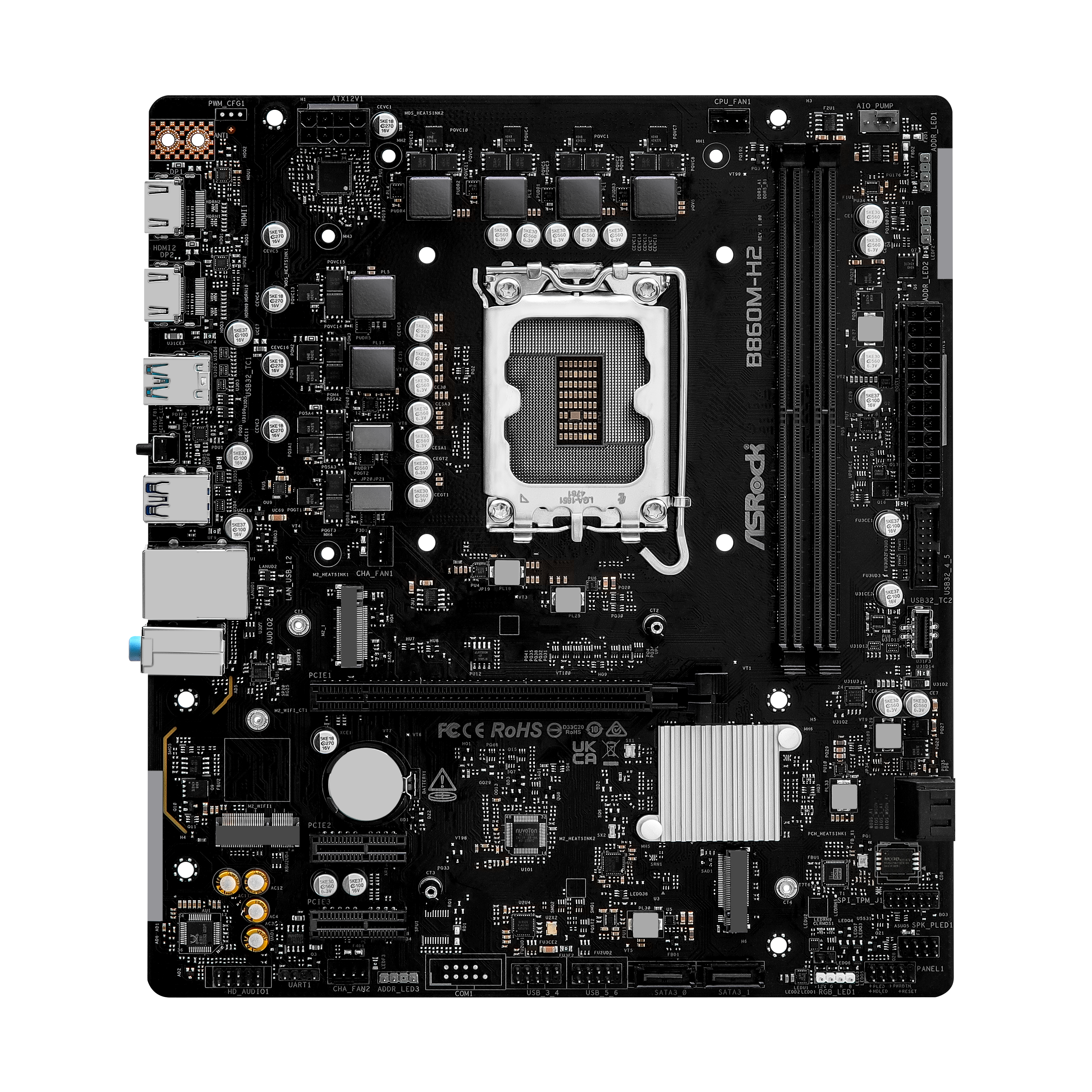 ASRock - Asrock B860M-H2 (LGA 1851) DDR5 Micro-ATX Motherboard