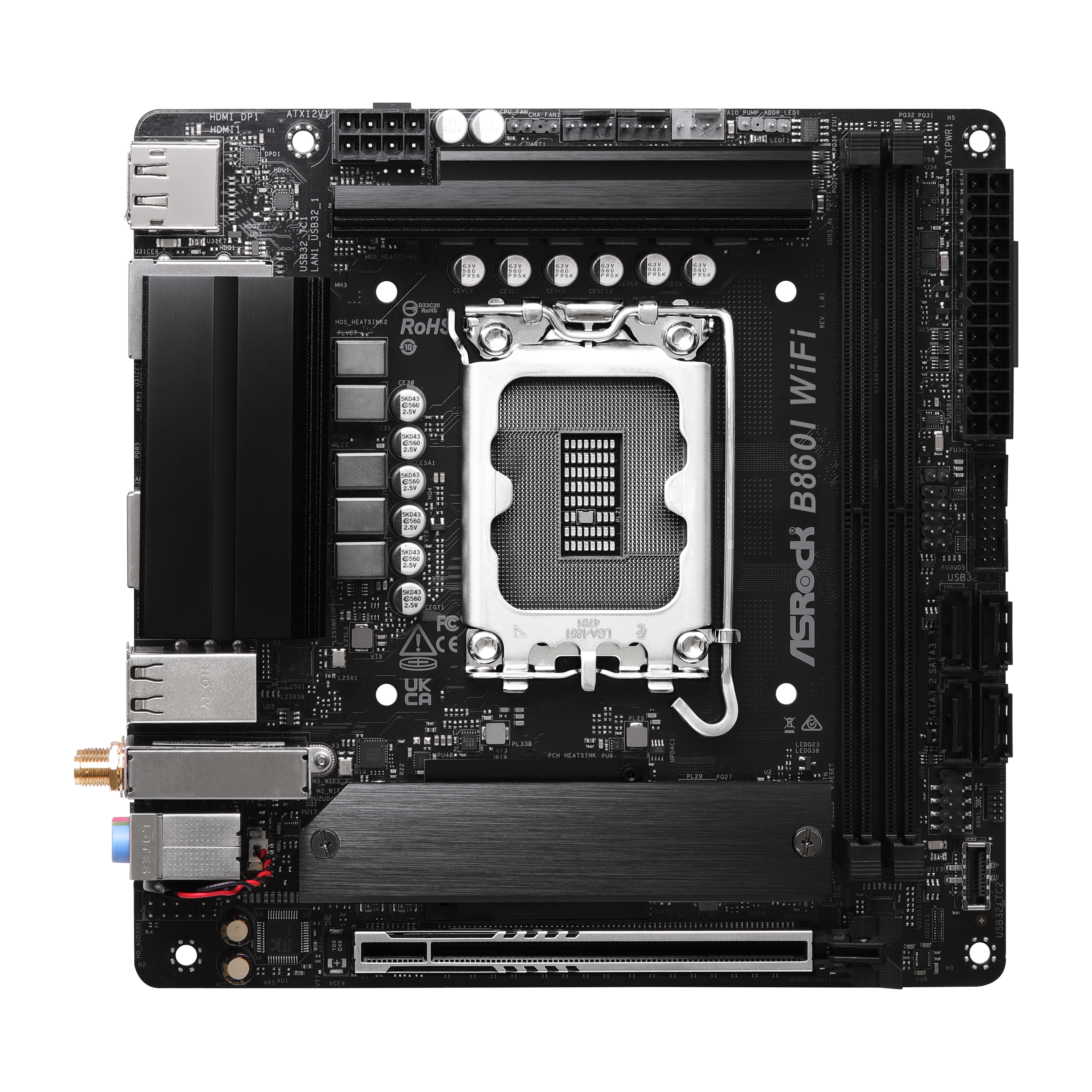 ASRock - Asrock B860I WIFI (LGA 1851) DDR5 Mini-ITX Motherboard