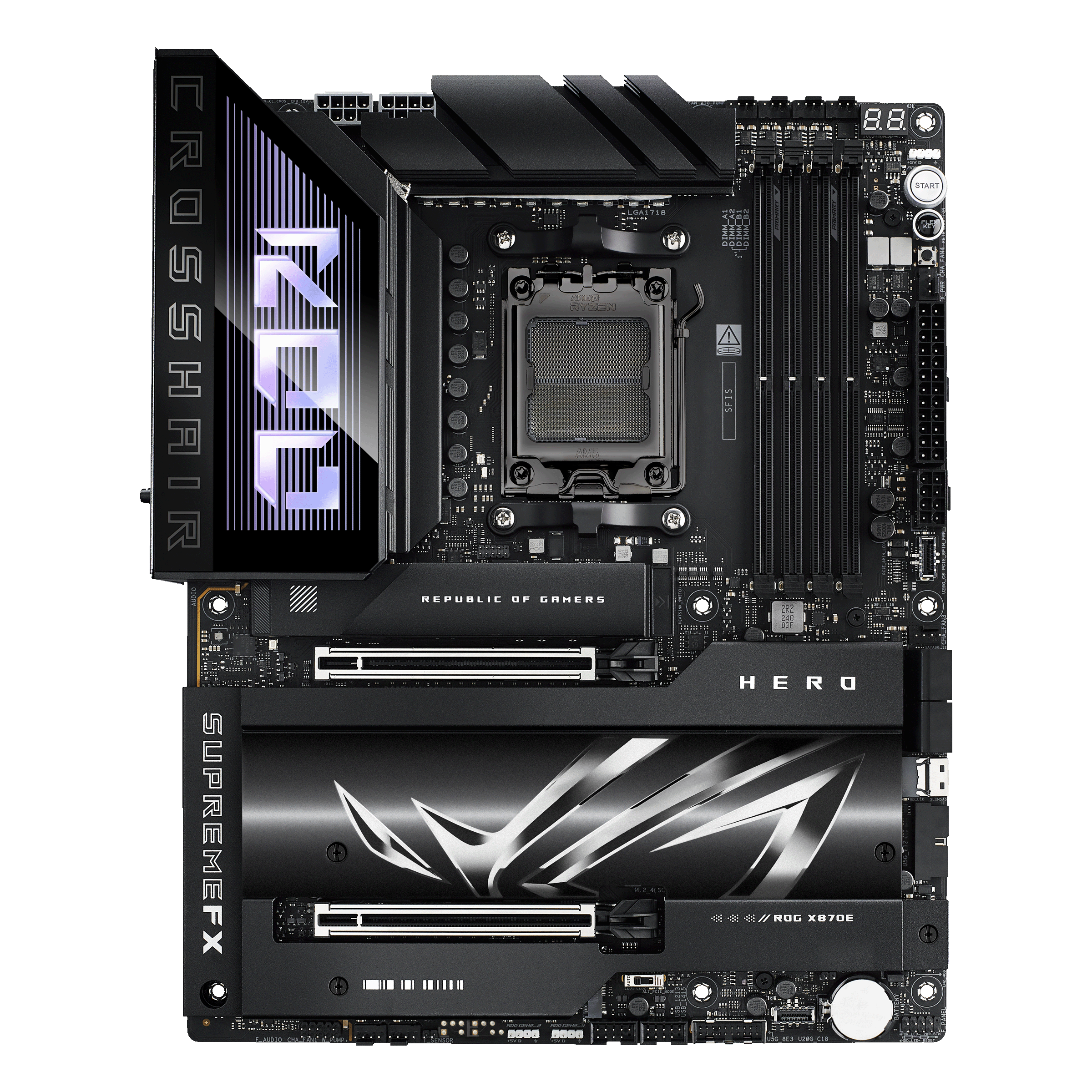 Asus - Asus ROG Crosshair X870E Hero (Socket AM5) DDR5 ATX Motherboard