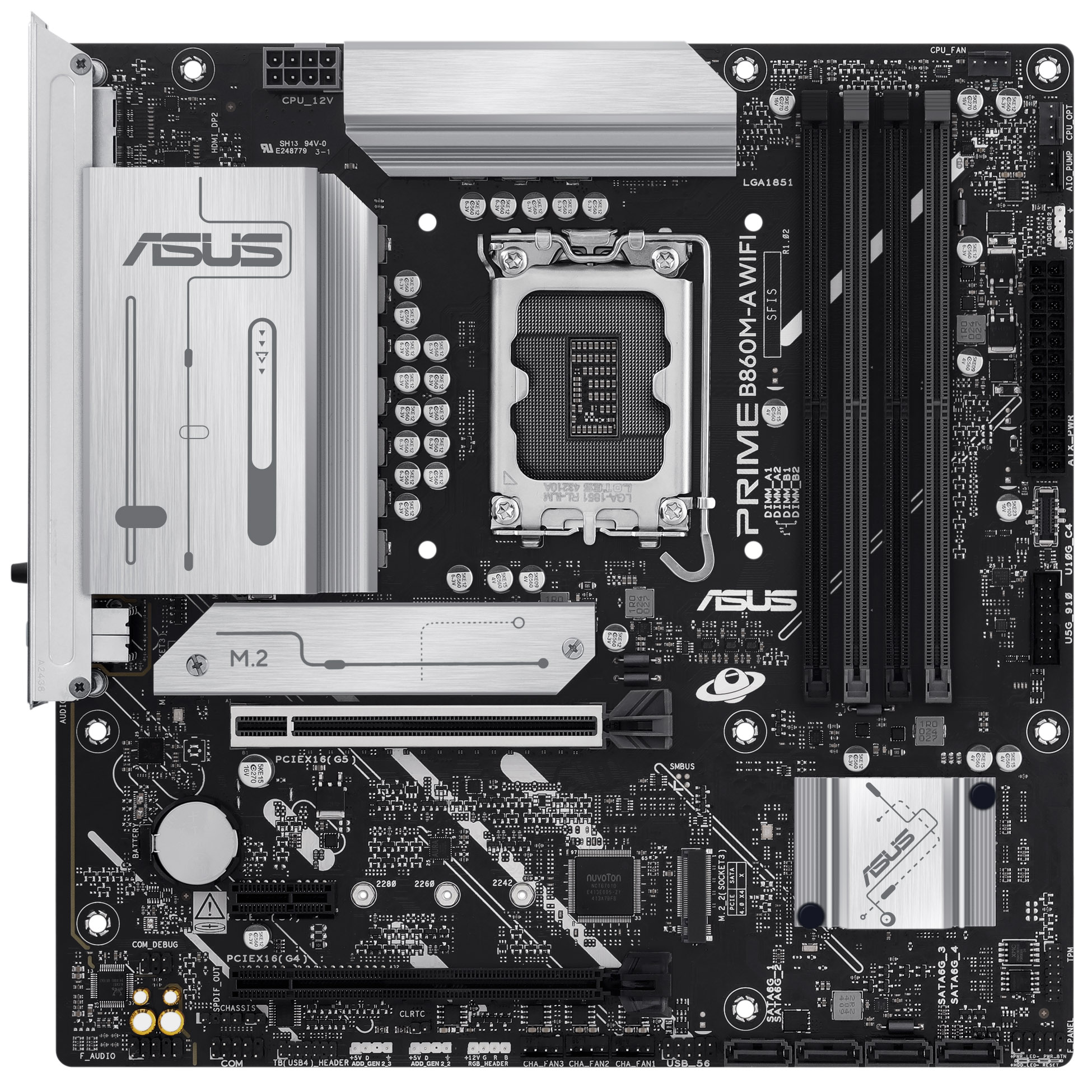 Asus - Asus Prime B860M-A WIFI (LGA 1851) DDR5 Micro-ATX Motherboard